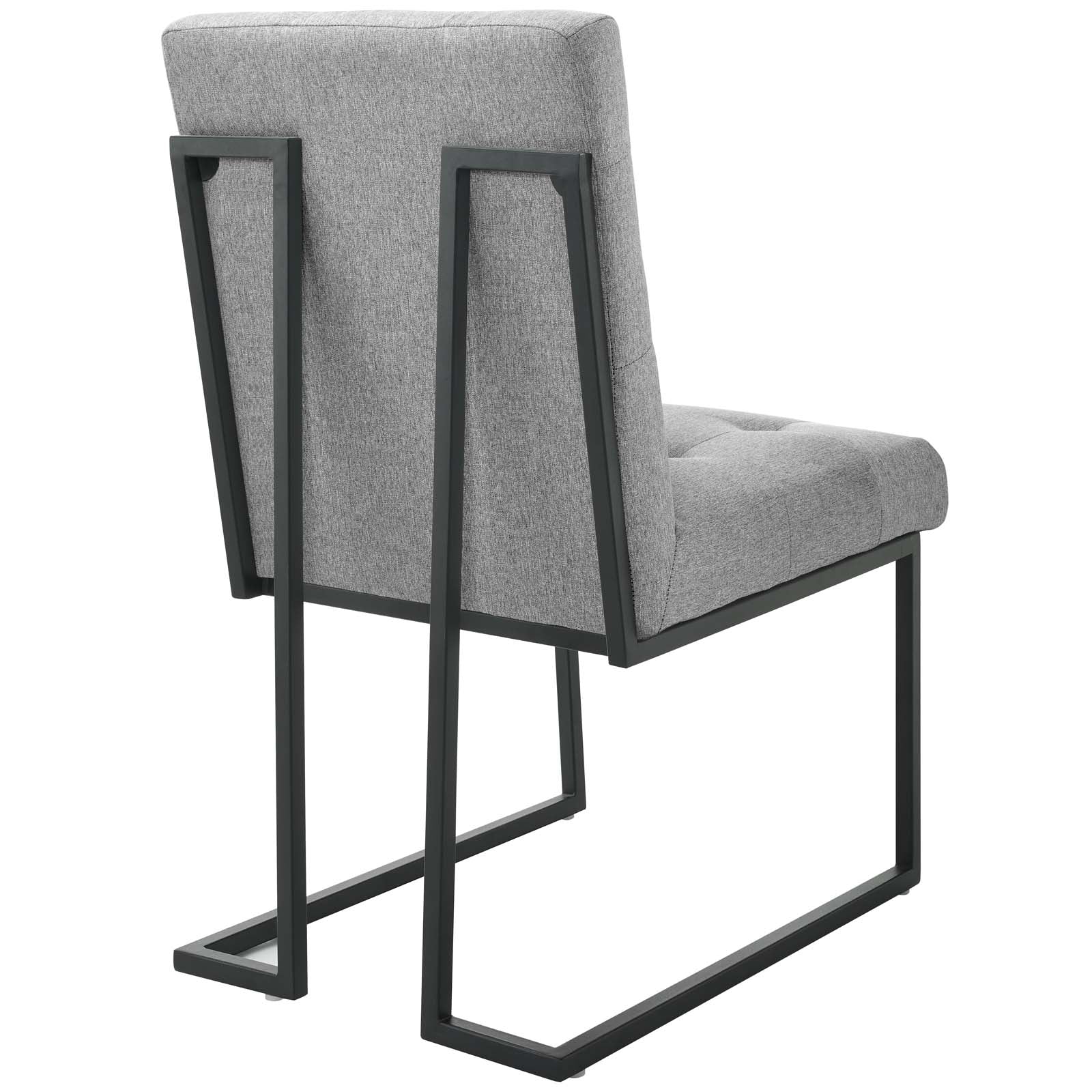 Modway Privy Black Stainless Steel Upholstered Fabric Dining Chair | Dining Chairs | Modishstore-13