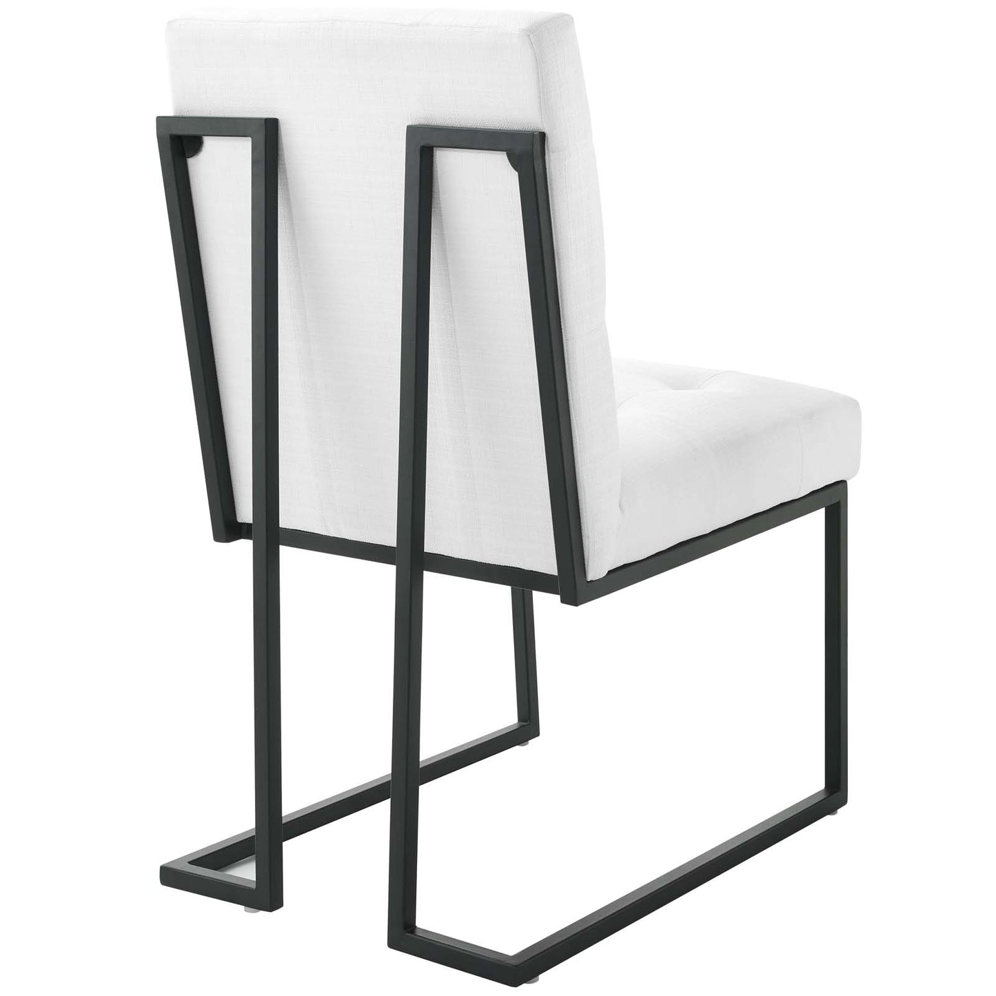 Modway Privy Black Stainless Steel Upholstered Fabric Dining Chair | Dining Chairs | Modishstore-20