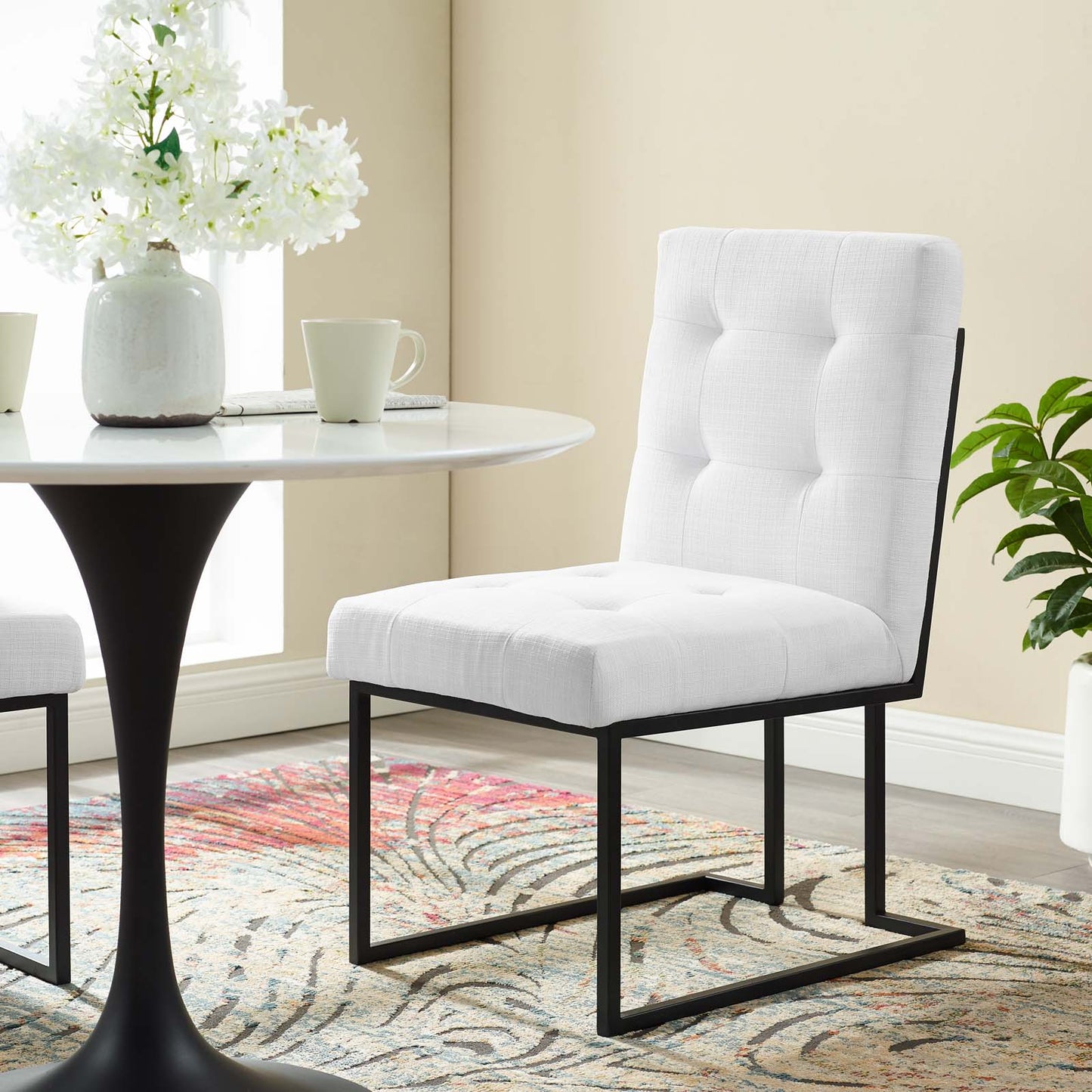 Modway Privy Black Stainless Steel Upholstered Fabric Dining Chair - EEI-3745 | Dining Chairs | Modishstore - 24