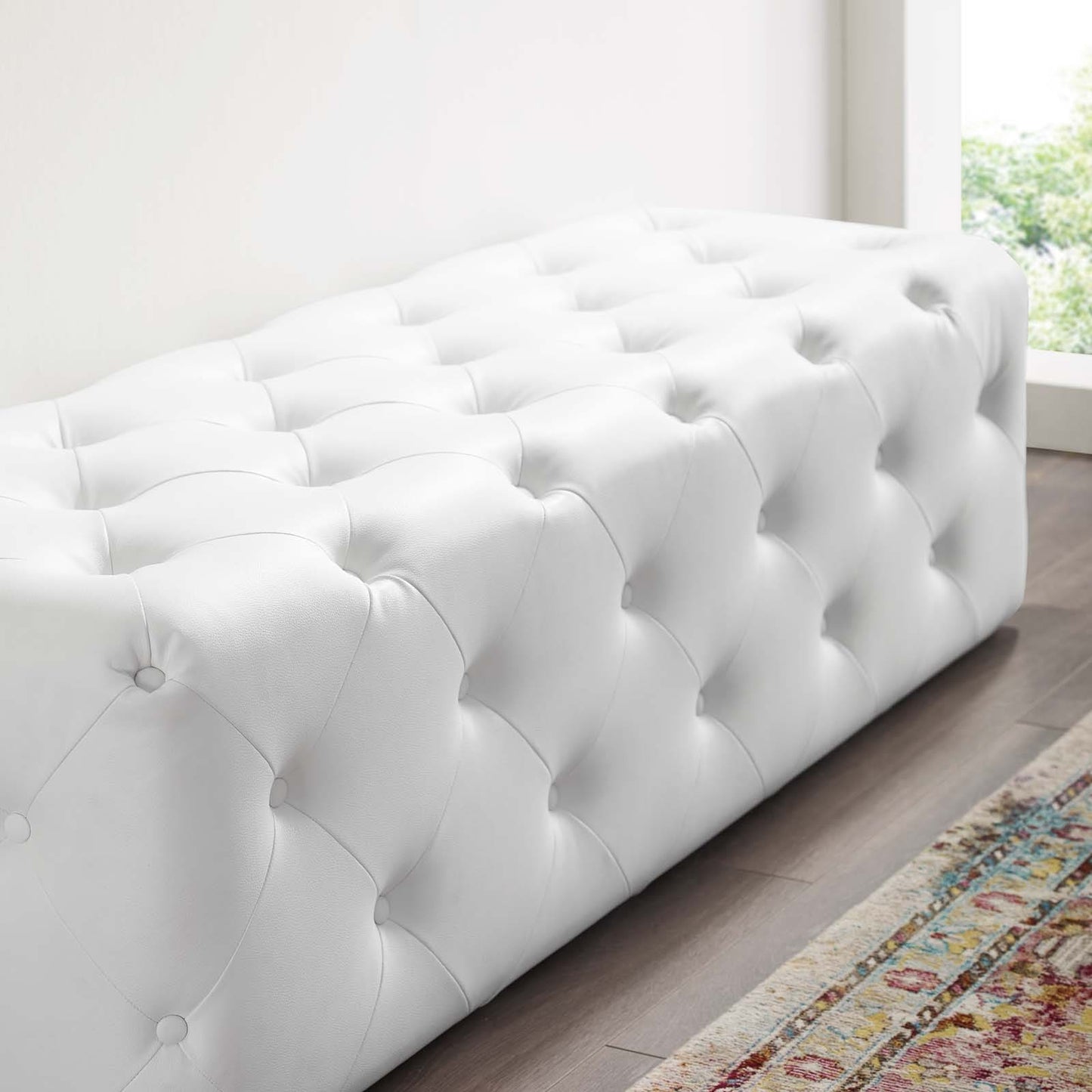 Modway Anthem 60" Tufted Button Entryway Faux Leather Bench - EEI-3769 | Benches | Modishstore - 7