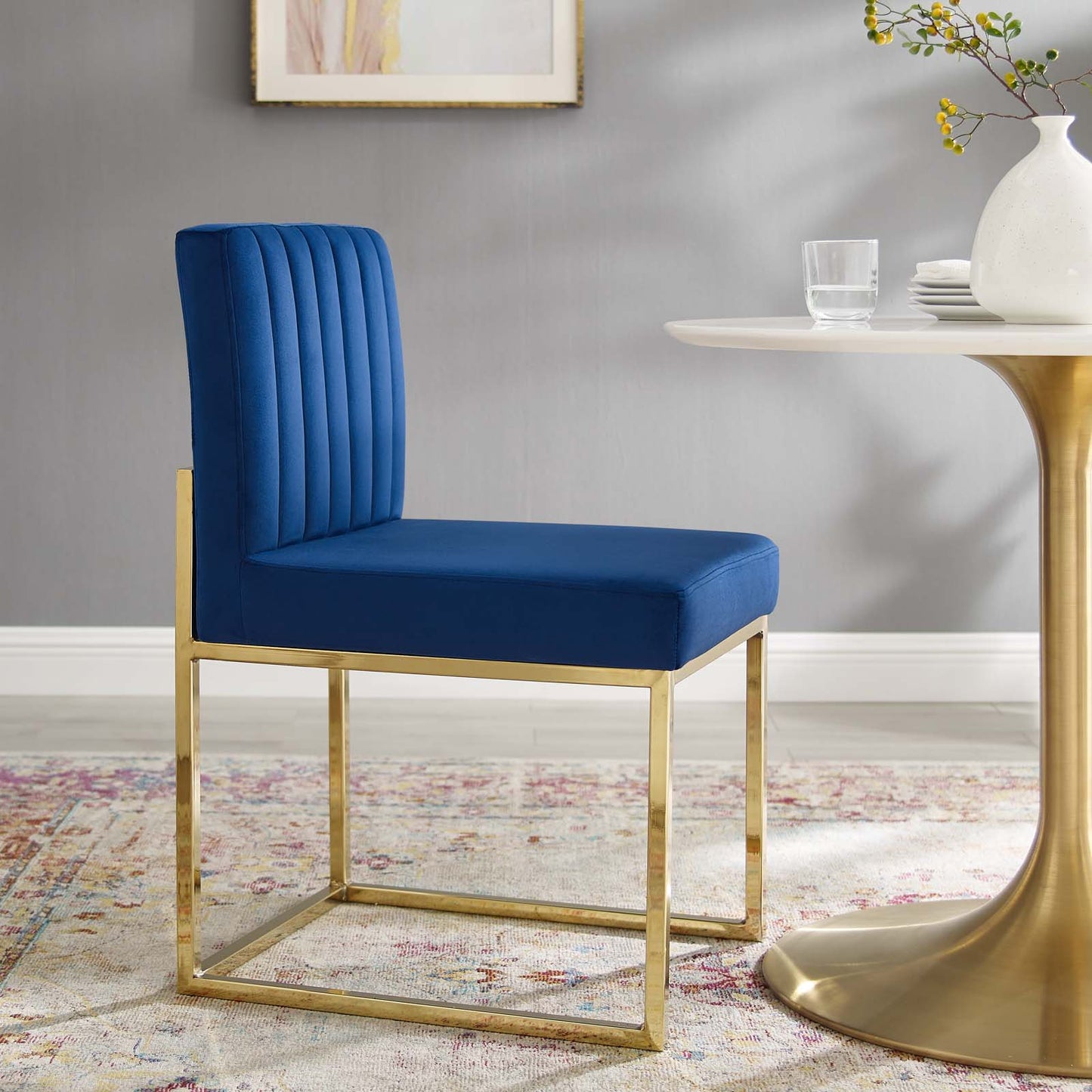 Modway Carriage Channel Tufted Sled Base Performance Velvet Dining Chair - EEI-3806 | Dining Chairs | Modishstore - 21