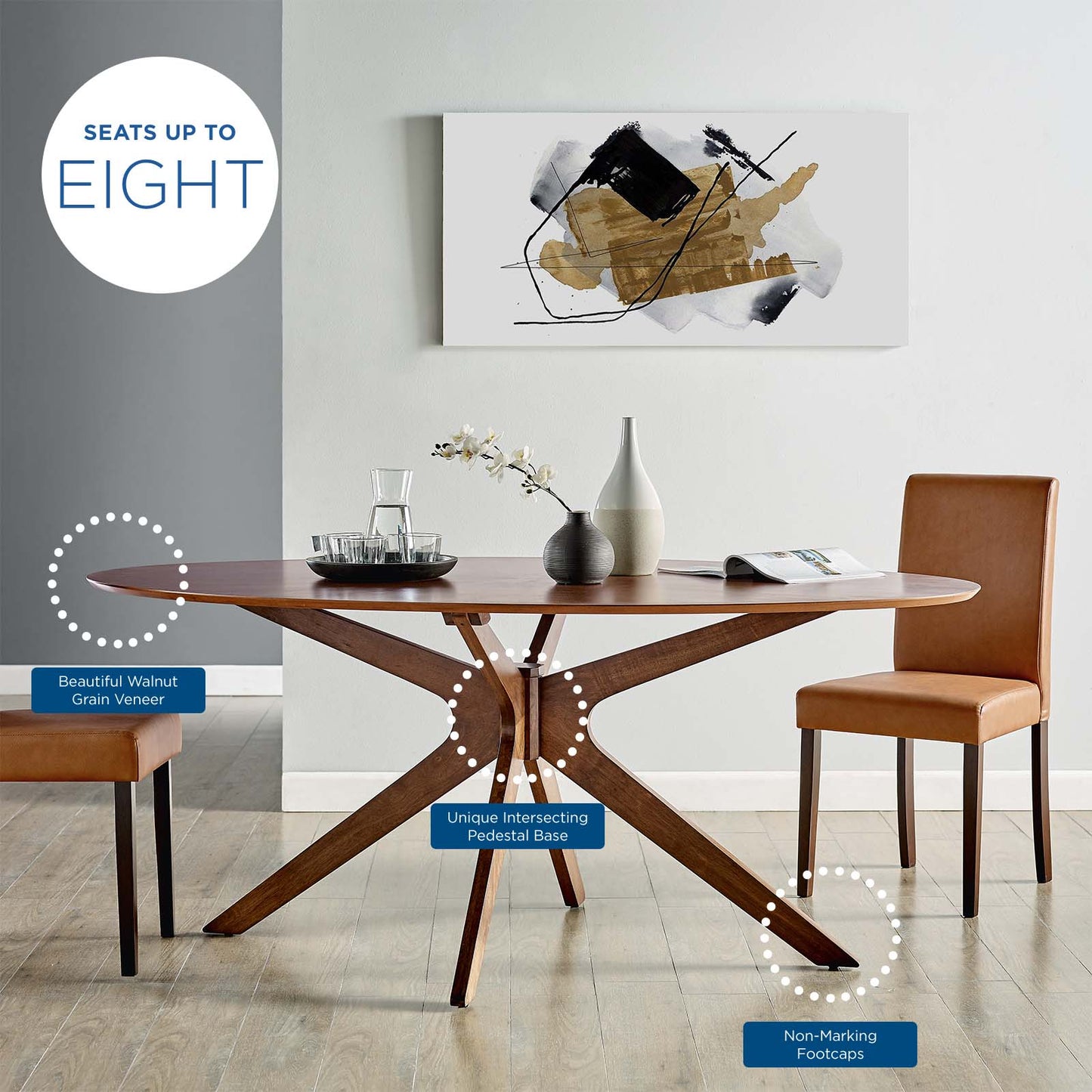 Modway Crossroads 71" Oval Wood Dining Table - EEI-3849 | Dining Tables | Modishstore - 8
