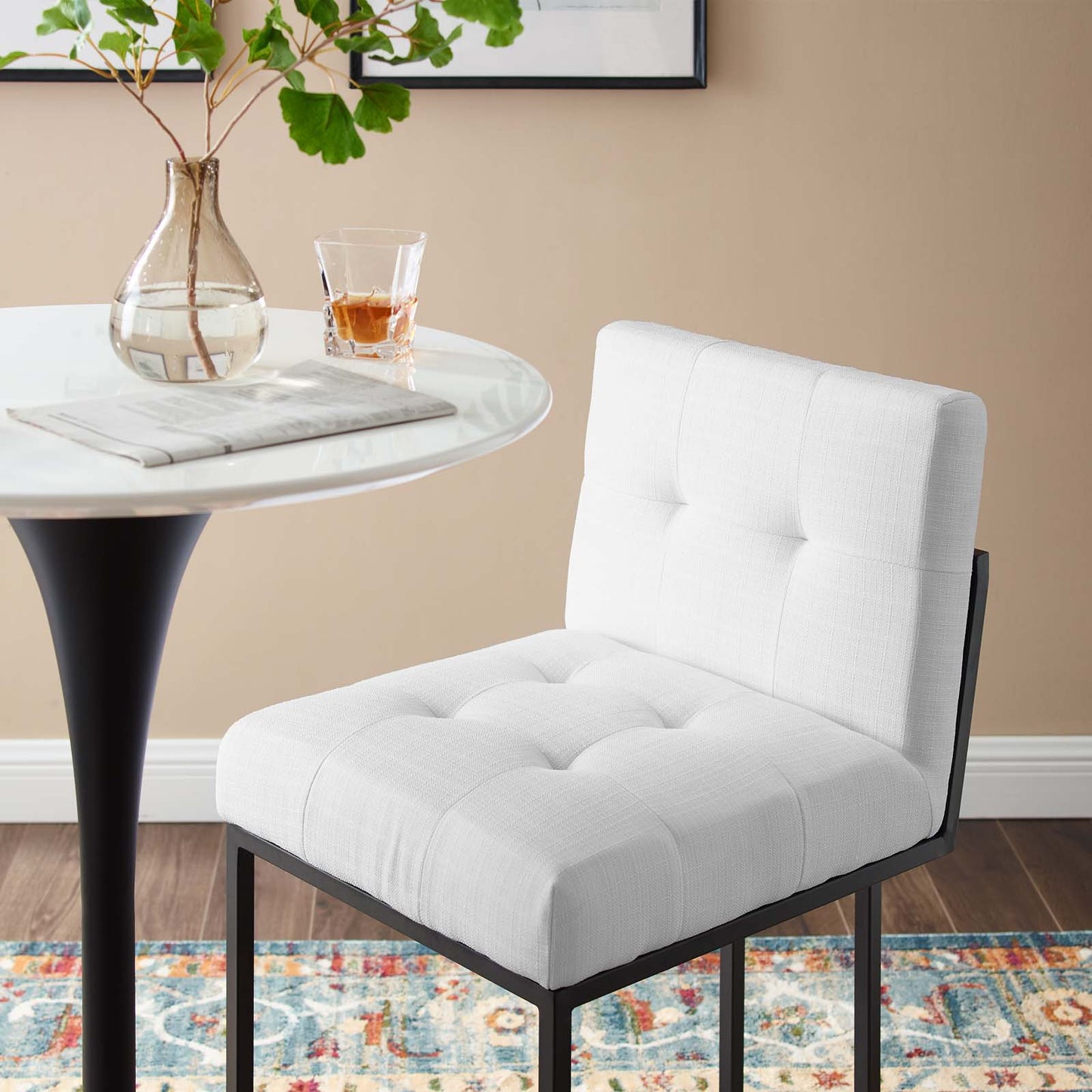 Modway Privy Black Stainless Steel Upholstered Fabric Counter Stool - EEI-3854 | Counter Stools | Modishstore - 24