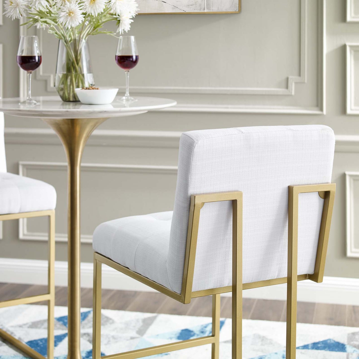 Modway Privy Gold Stainless Steel Upholstered Fabric Bar Stool - EEI-3855 | Bar Stools | Modishstore - 32