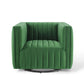 Conjure Channel Tufted Performance Velvet Swivel Armchair By Modway - EEI-3883 | Armchairs | Modishstore - 6