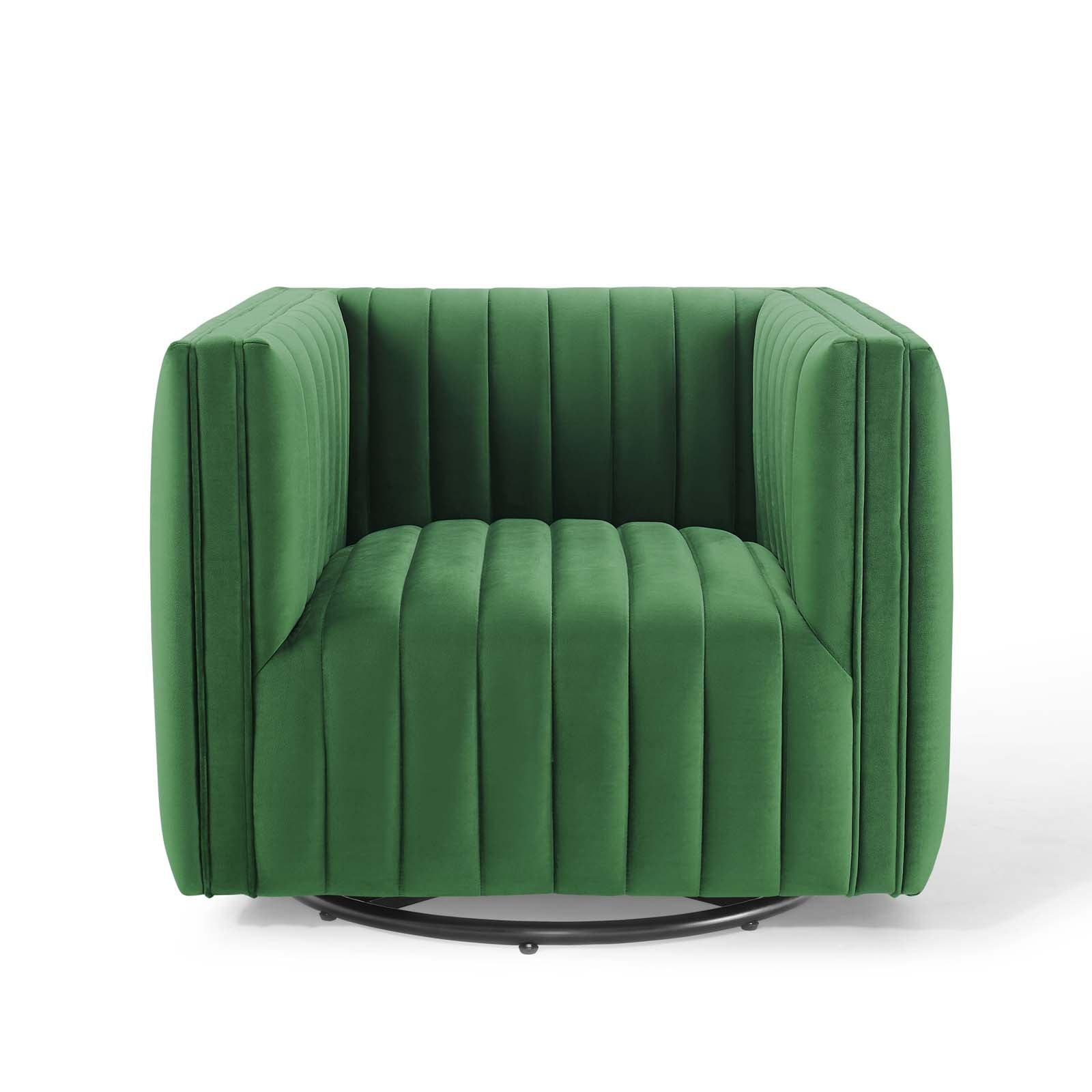 Conjure Channel Tufted Performance Velvet Swivel Armchair By Modway - EEI-3883 | Armchairs | Modishstore - 6