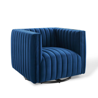 Conjure Channel Tufted Performance Velvet Swivel Armchair By Modway - EEI-3883 | Armchairs | Modishstore - 10