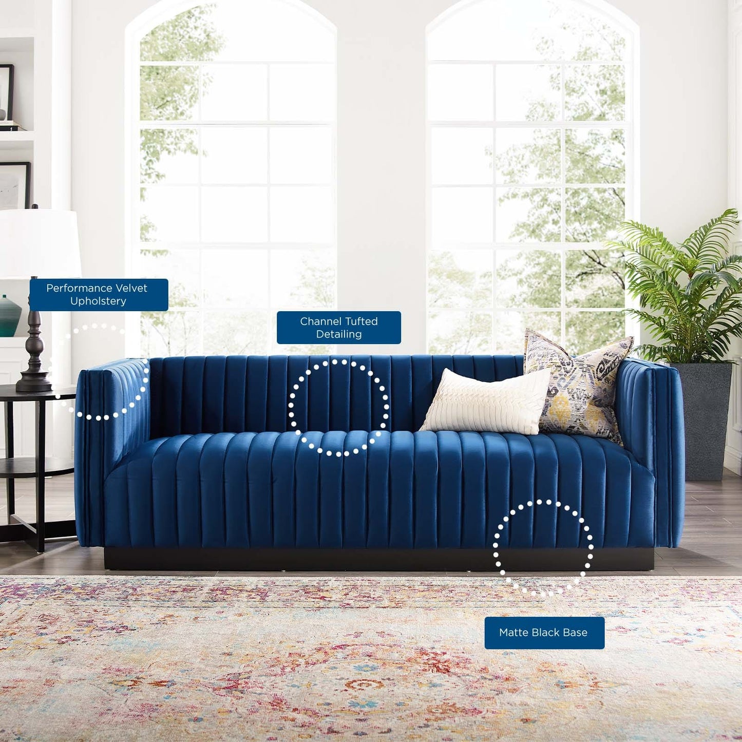 Modway Conjure Channel Tufted Velvet Sofa - EEI-3885 | Sofas | Modishstore - 32