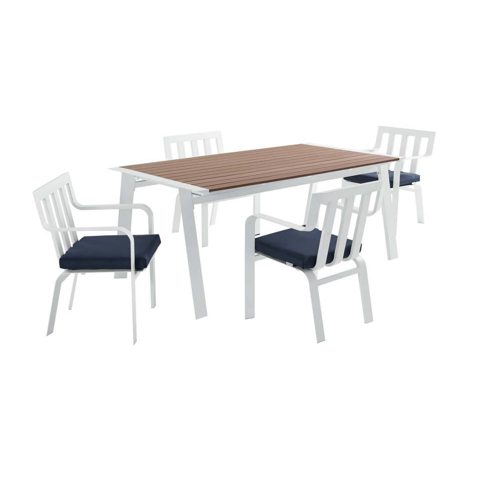 Modway Baxley 5 Piece Outdoor Patio Aluminum Dining Set - EEI-3964 | Outdoor Dining Sets | Modishstore - 11