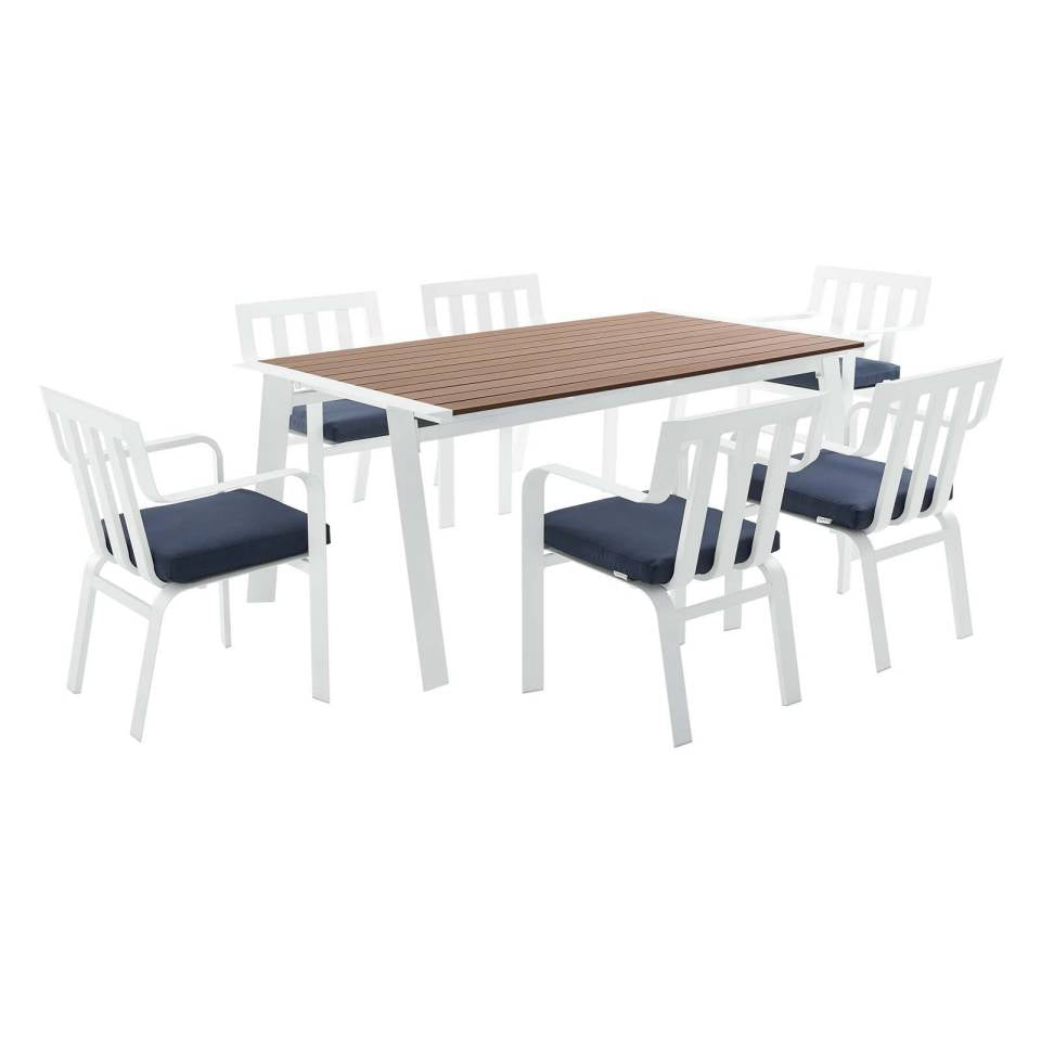 Modway Baxley 7 Piece Outdoor Patio Aluminum Dining Set - EEI-3965 | Outdoor Dining Sets | Modishstore - 8