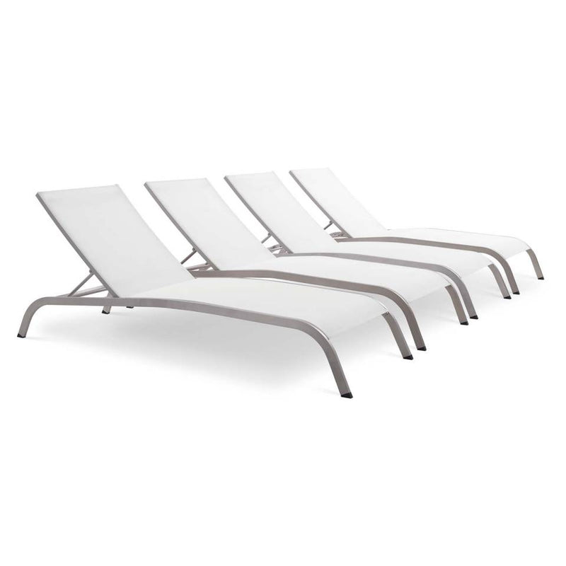 Modway Savannah Outdoor Patio Mesh Chaise Lounge Set of 4 | Outdoor Recliners & Lounge Chairs | Modishstore-7