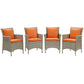 Modway Conduit Outdoor Patio Wicker Rattan Dining Armchair Set of 4 | Armchairs | Modishstore-10
