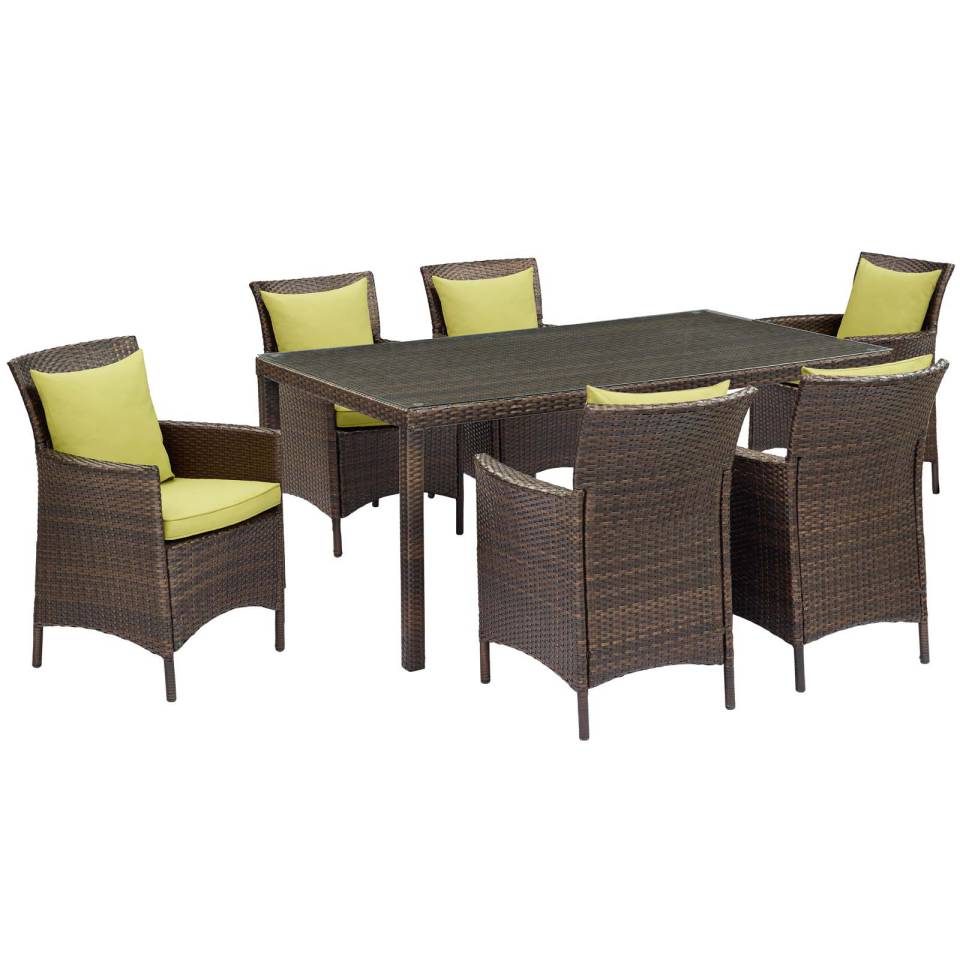 Modway Conduit 7 Piece Outdoor Patio Wicker Rattan Dining Set - EEI-4032 | Outdoor Dining Sets | Modishstore - 15