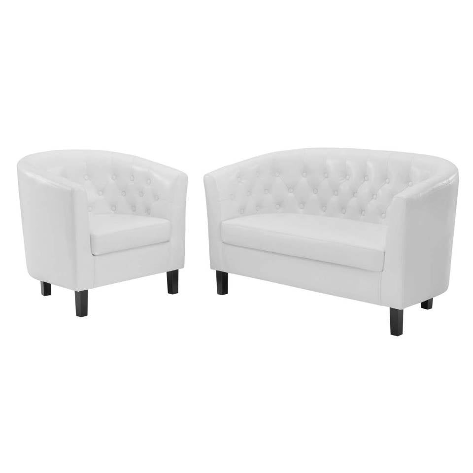 Modway Prospect Upholstered Vinyl Loveseat and Armchair Set - EEI-4108 | Sofa Set | Modishstore - 7