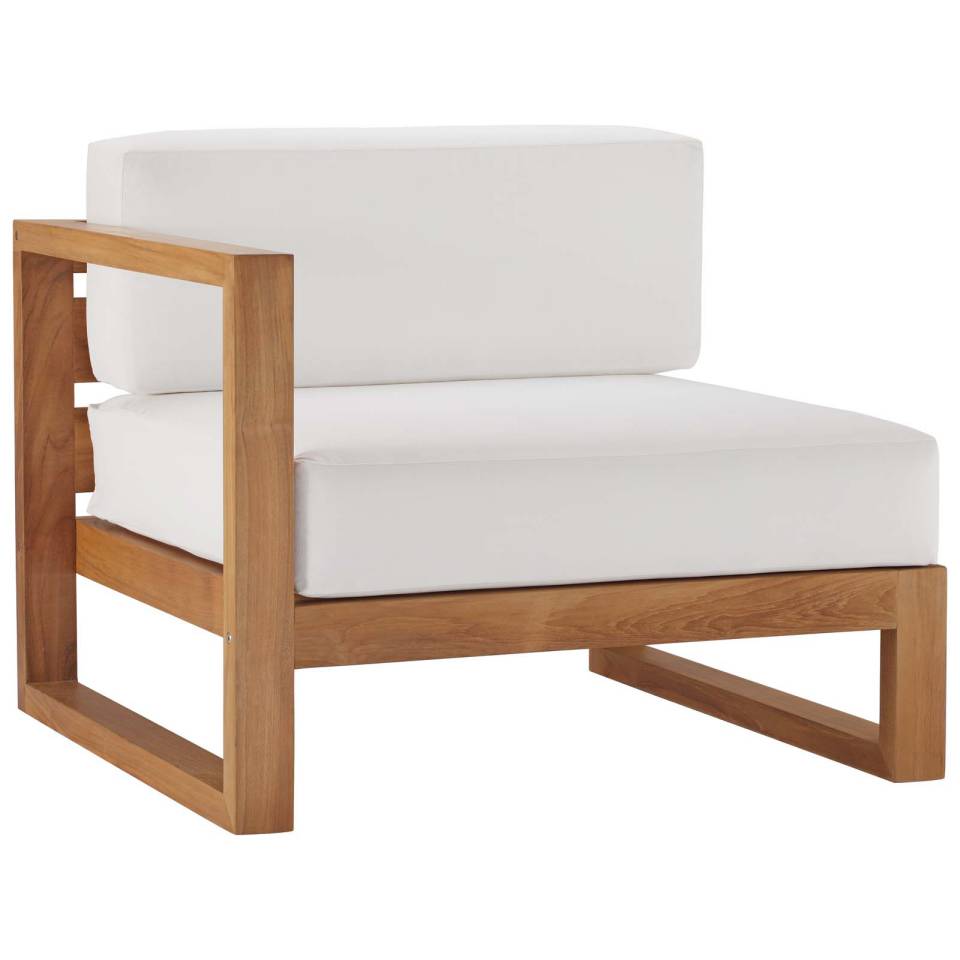 Modway Upland Outdoor Patio Teak Wood Left-Arm Chair | Outdoor Patio Daybed | Modishstore-2