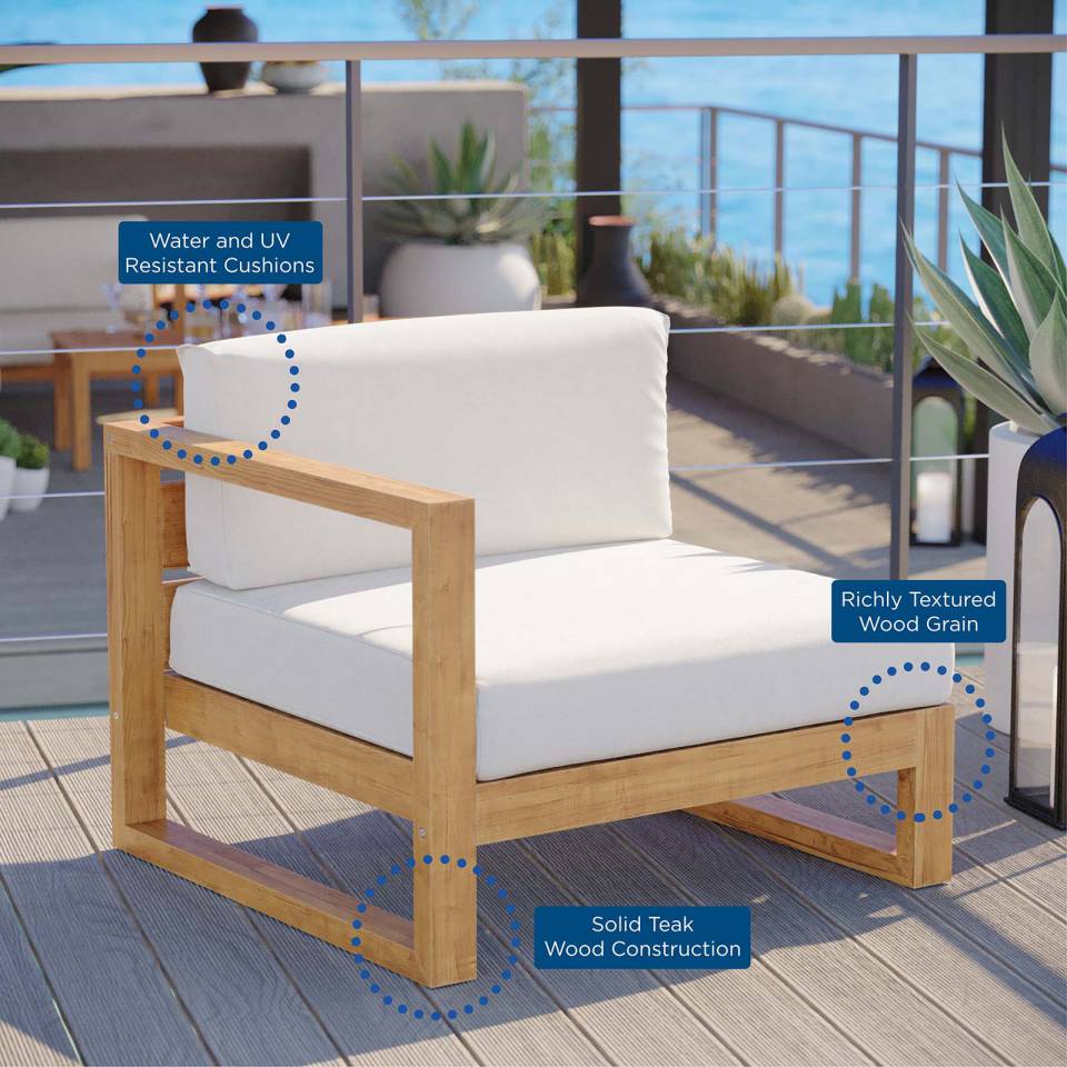 Modway Upland Outdoor Patio Teak Wood Left-Arm Chair - EEI-4124 | Outdoor Chairs | Modishstore - 7