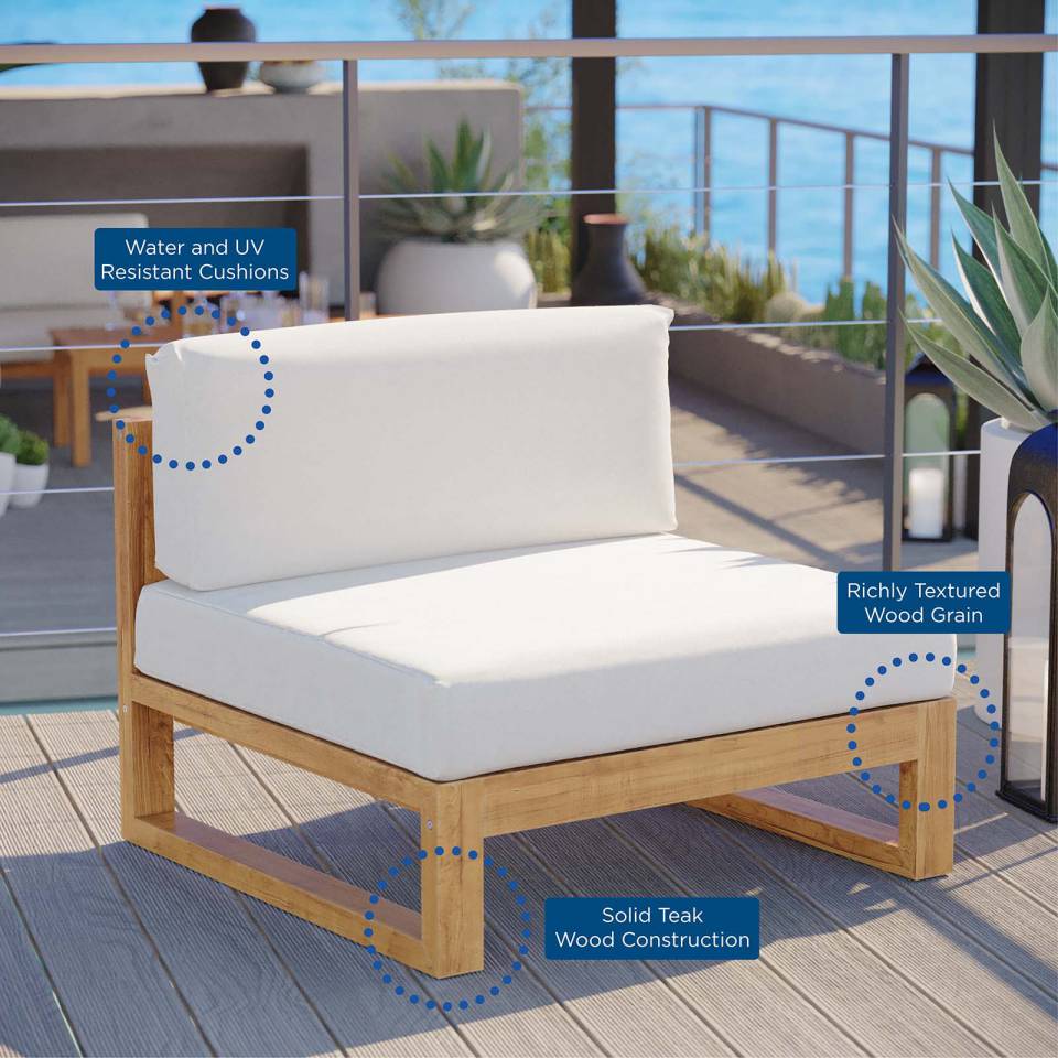Modway Upland Outdoor Patio Teak Wood Armless Chair - EEI-4125 | Outdoor Chairs | Modishstore - 6