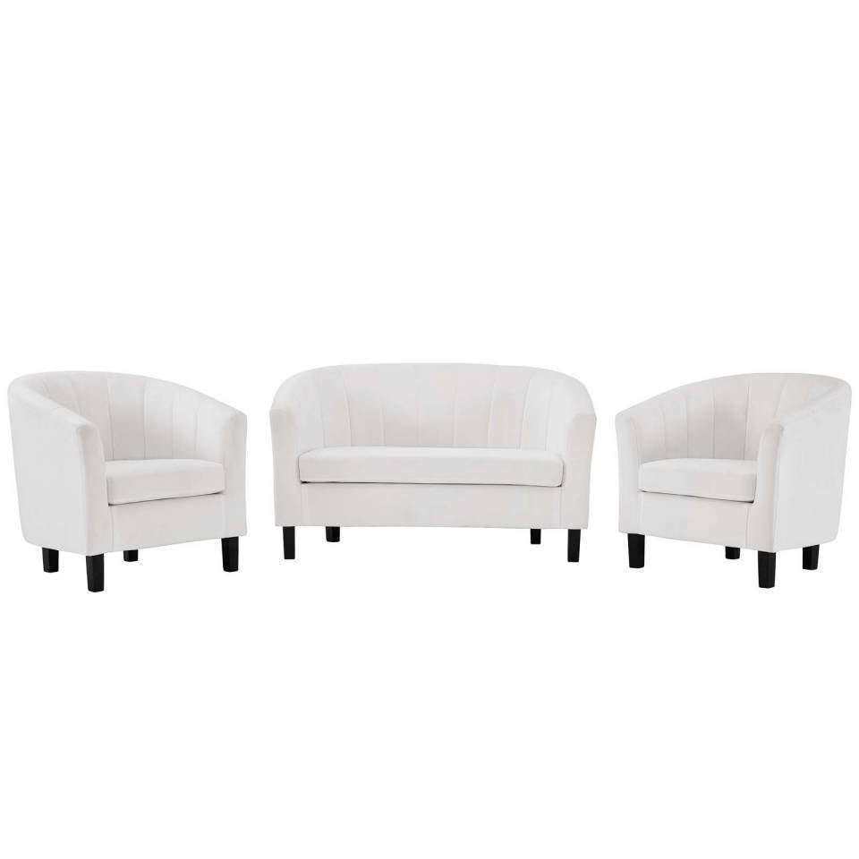 Modway Prospect Channel Tufted 3 Piece Performance Velvet Set - EEI-4147 | Sofa Set | Modishstore - 12