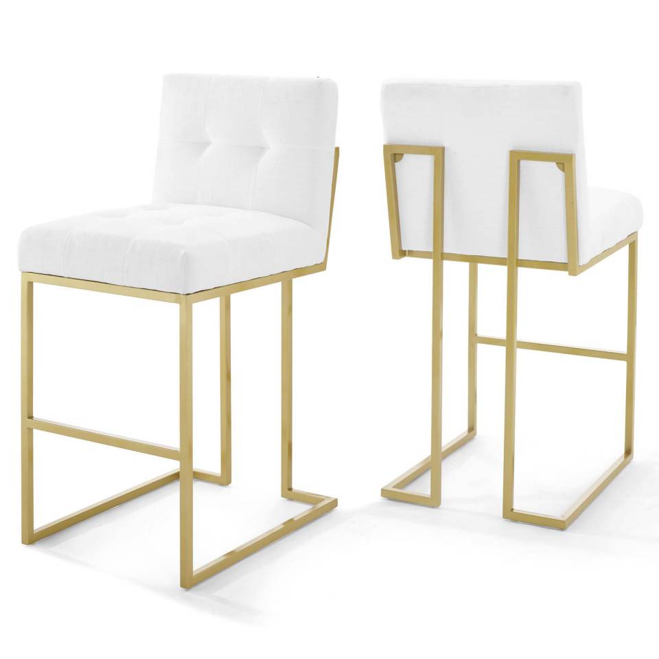 Modway Privy Gold Stainless Steel Performance Velvet Bar Stool Set of 2 - EEI-4158 | Bar Stools | Modishstore - 5