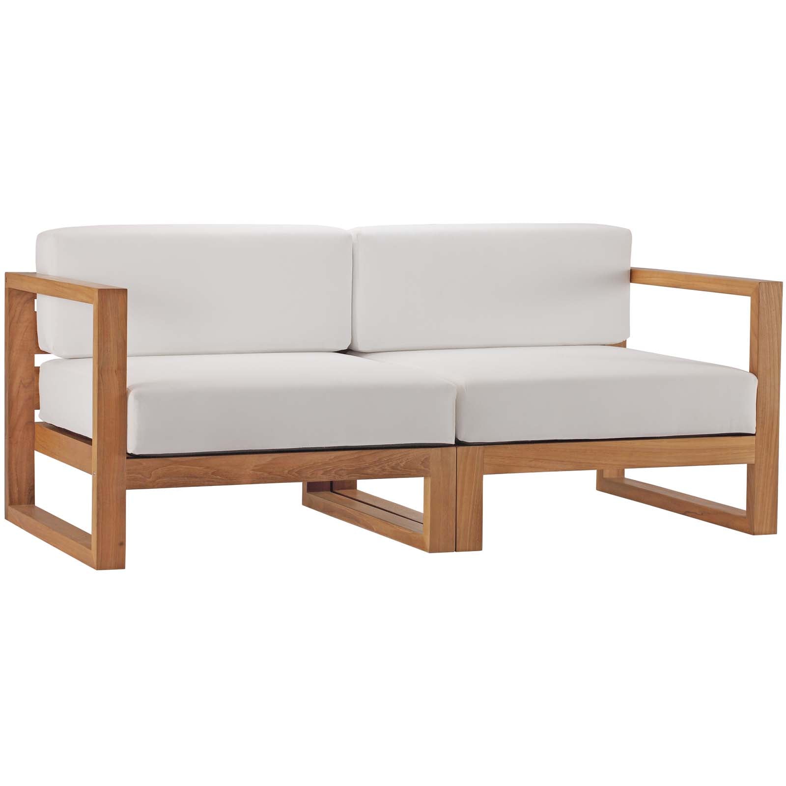 Modway Upland Outdoor Patio Teak Wood 2-Piece Sectional Sofa Loveseat | Outdoor Sofas, Loveseats & Sectionals | Modishstore-3