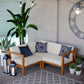 Modway Bayport Outdoor Patio Teak Wood 3-Piece Sectional Sofa Set | Outdoor Sofas, Loveseats & Sectionals | Modishstore