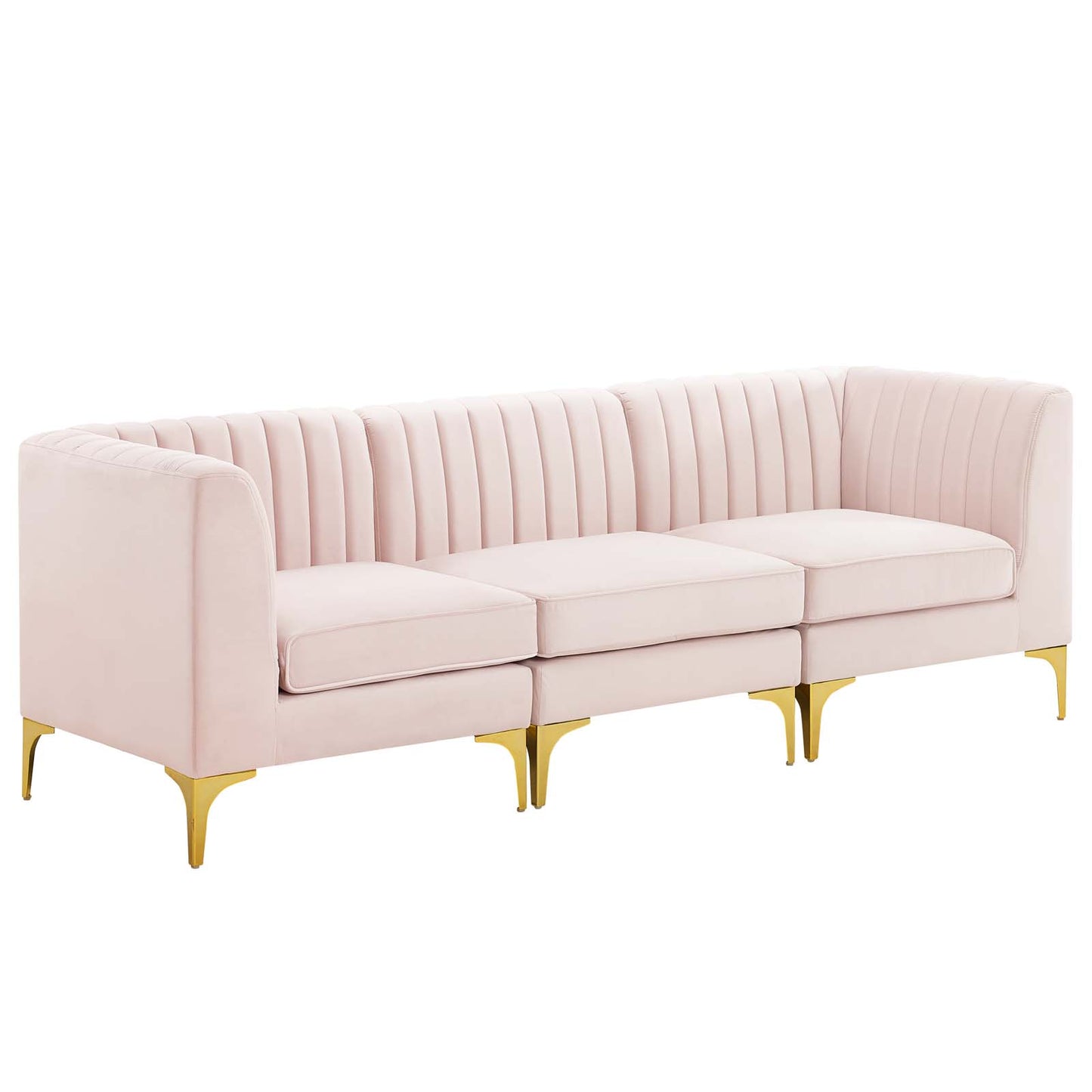 Modway Triumph Channel Tufted Performance Velvet 3-Seater Sofa - EEI-4347 | Sofas | Modishstore - 11