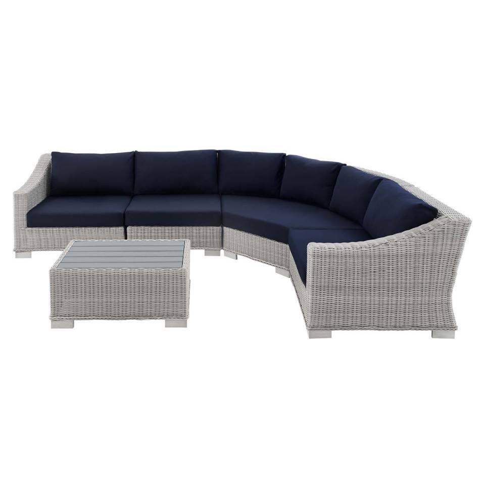 Modway Conway Sunbrella® Outdoor Patio Wicker Rattan 5-Piece Sectional Sofa Set - EEI-4357 | Outdoor Sofas, Loveseats & Sectionals | Modishstore - 16