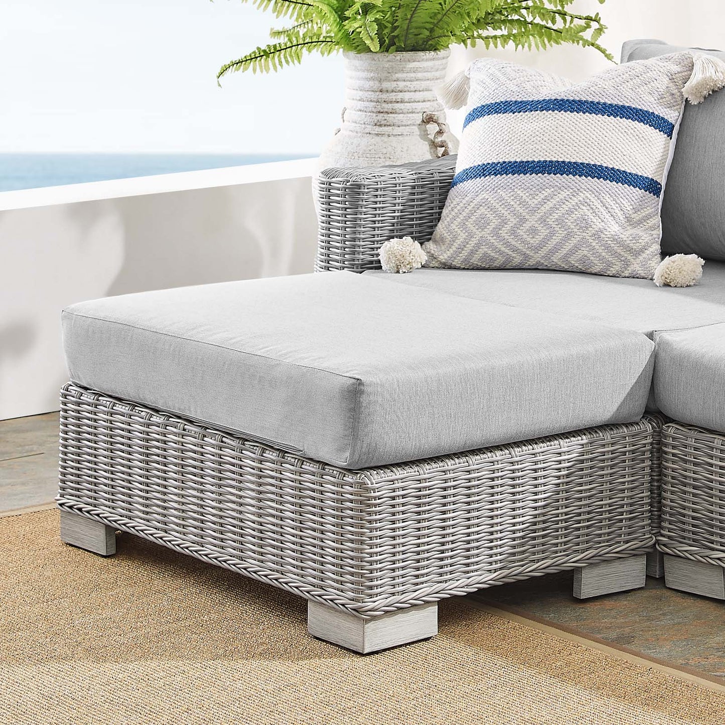 Modway Conway Sunbrella® Outdoor Patio Wicker Rattan 6-Piece Furniture Set - EEI-4363 | Outdoor Sofas, Loveseats & Sectionals | Modishstore - 12
