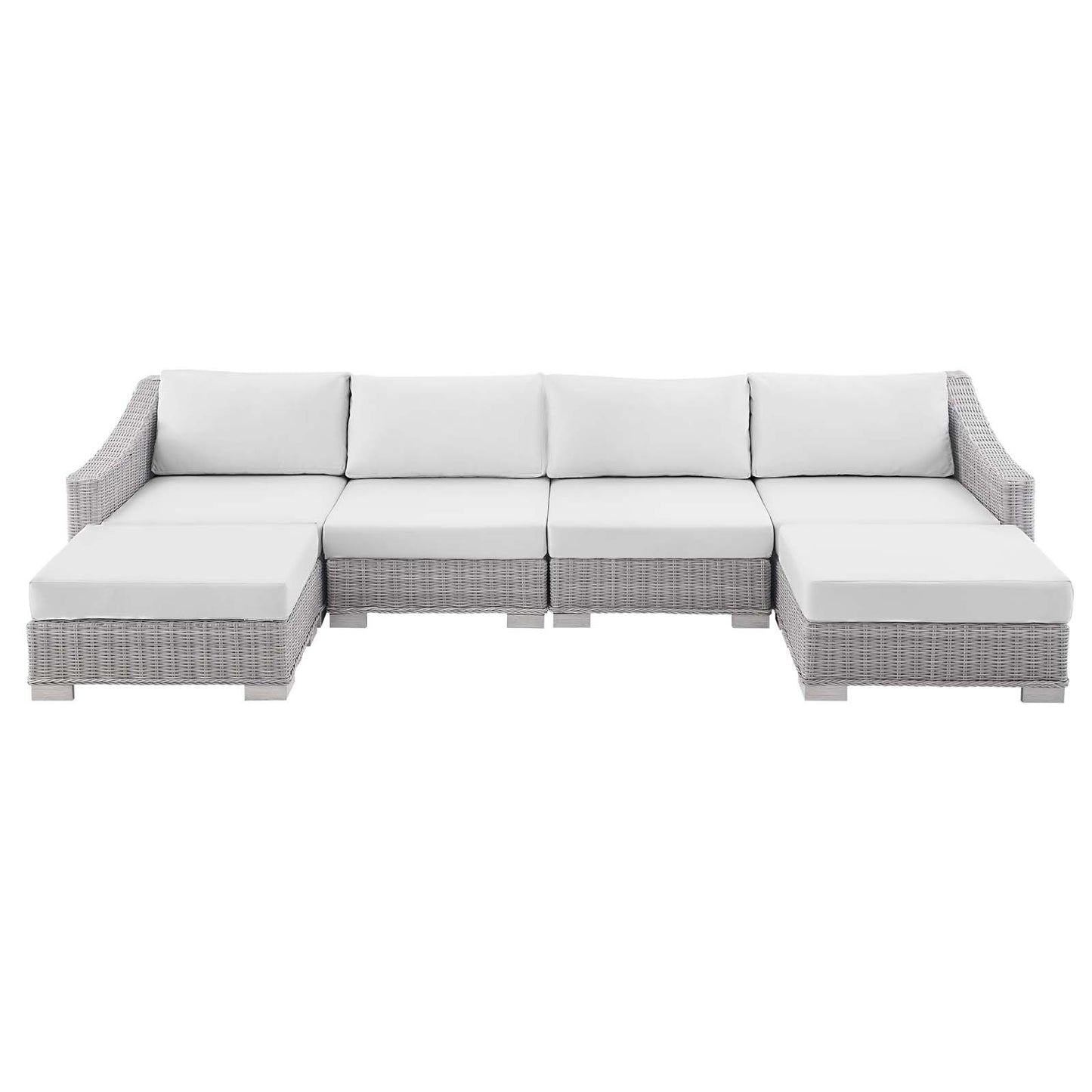 Modway Conway Sunbrella® Outdoor Patio Wicker Rattan 6-Piece Furniture Set - EEI-4363 | Outdoor Sofas, Loveseats & Sectionals | Modishstore - 13