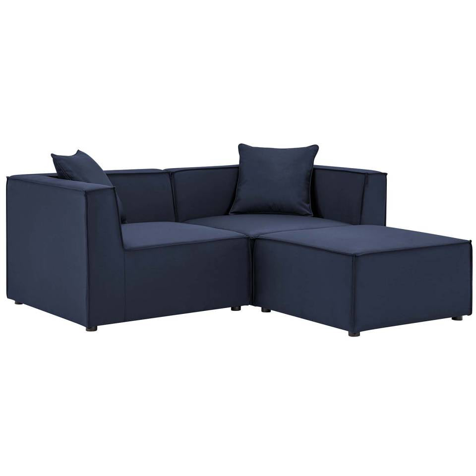 Modway Saybrook Outdoor Patio Upholstered Loveseat and Ottoman Set - EEI-4378 | Outdoor Sofas, Loveseats & Sectionals | Modishstore - 10