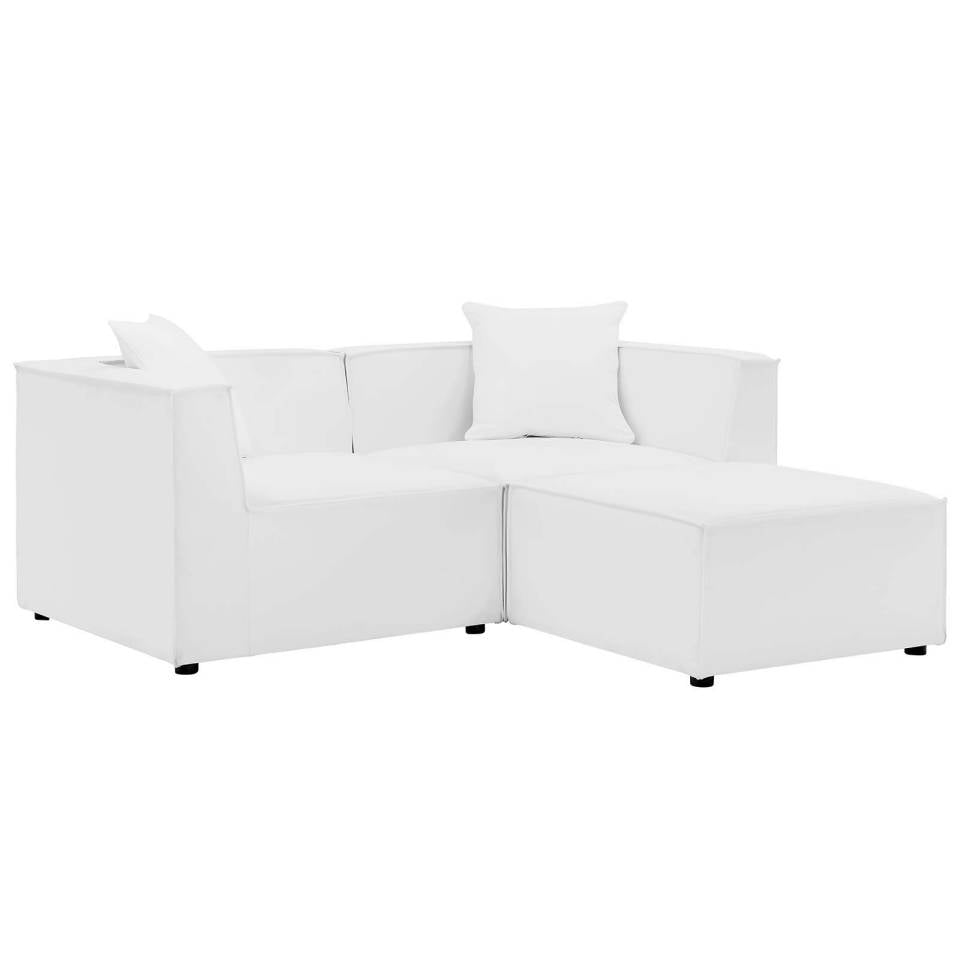 Modway Saybrook Outdoor Patio Upholstered Loveseat and Ottoman Set - EEI-4378 | Outdoor Sofas, Loveseats & Sectionals | Modishstore - 11