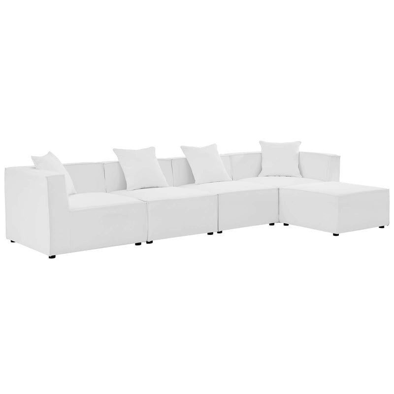 Modway Saybrook Outdoor Patio Upholstered 5-Piece Sectional Sofa | Outdoor Sofas, Loveseats & Sectionals | Modishstore-13