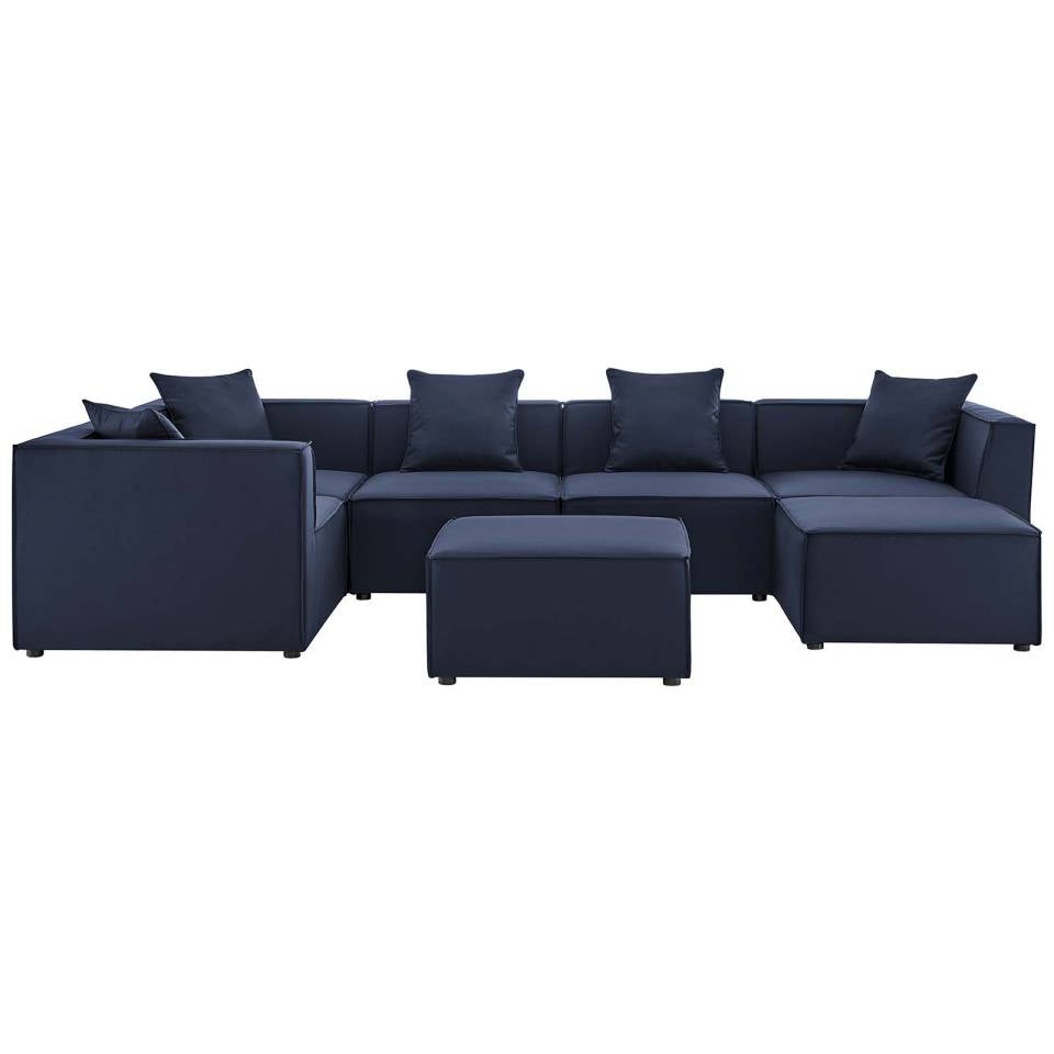 Modway Saybrook Outdoor Patio Upholstered 7-Piece Sectional Sofa | Outdoor Sofas, Loveseats & Sectionals | Modishstore-9