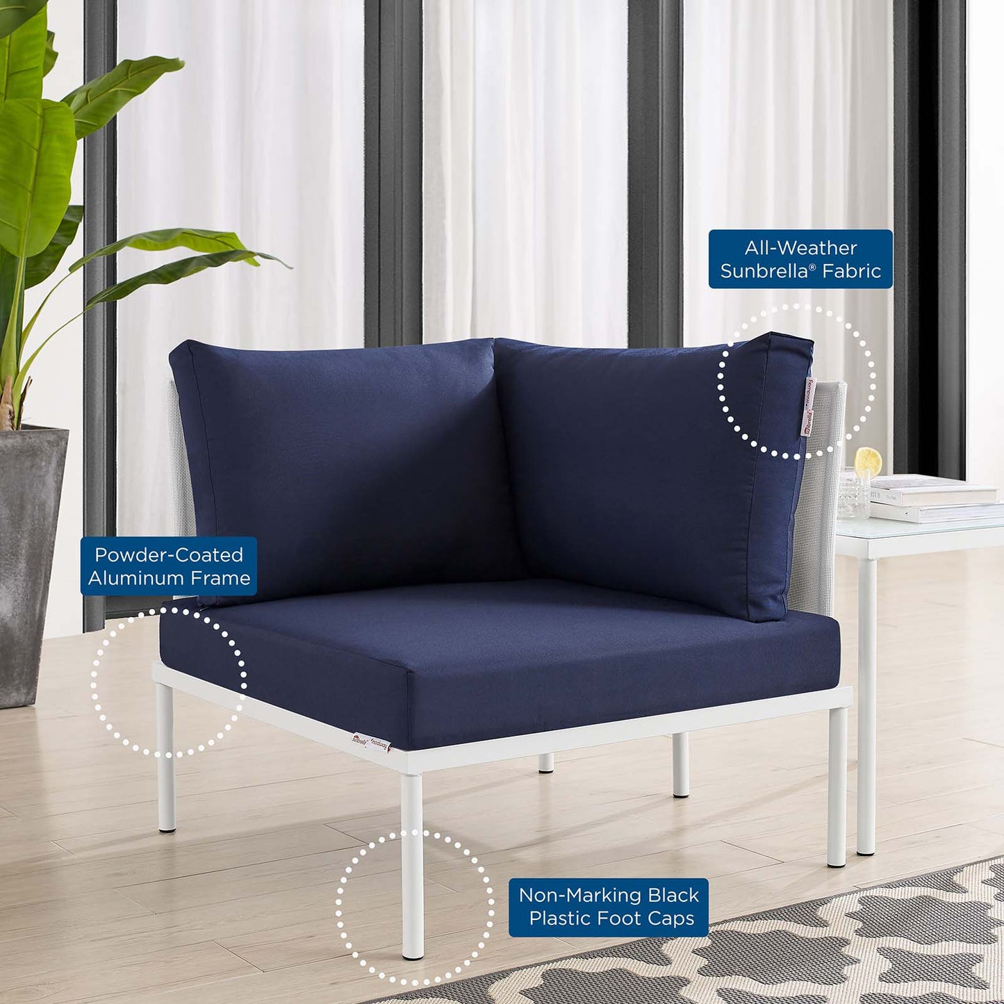 Harmony Sunbrella® Outdoor Patio All Mesh Corner Chair By Modway - EEI-4539 | Outdoor Sofas, Loveseats & Sectionals | Modishstore - 11