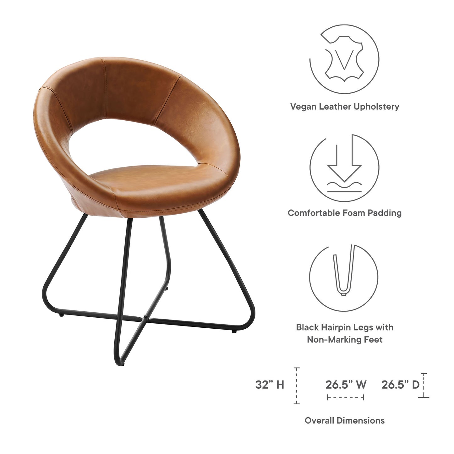 Modway Nouvelle Vegan Leather Dining Chair Set of 2 - EEI-4682 | Dining Chairs | Modishstore - 8