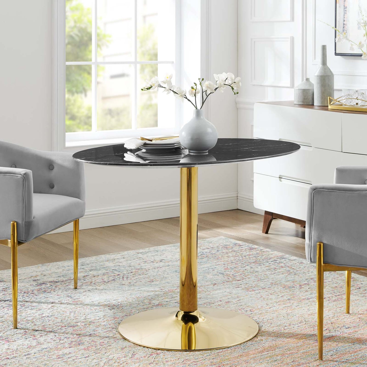 Modway Verne 42" Artificial Marble Dining Table - EEI-4758 | Dining Tables | Modishstore - 6