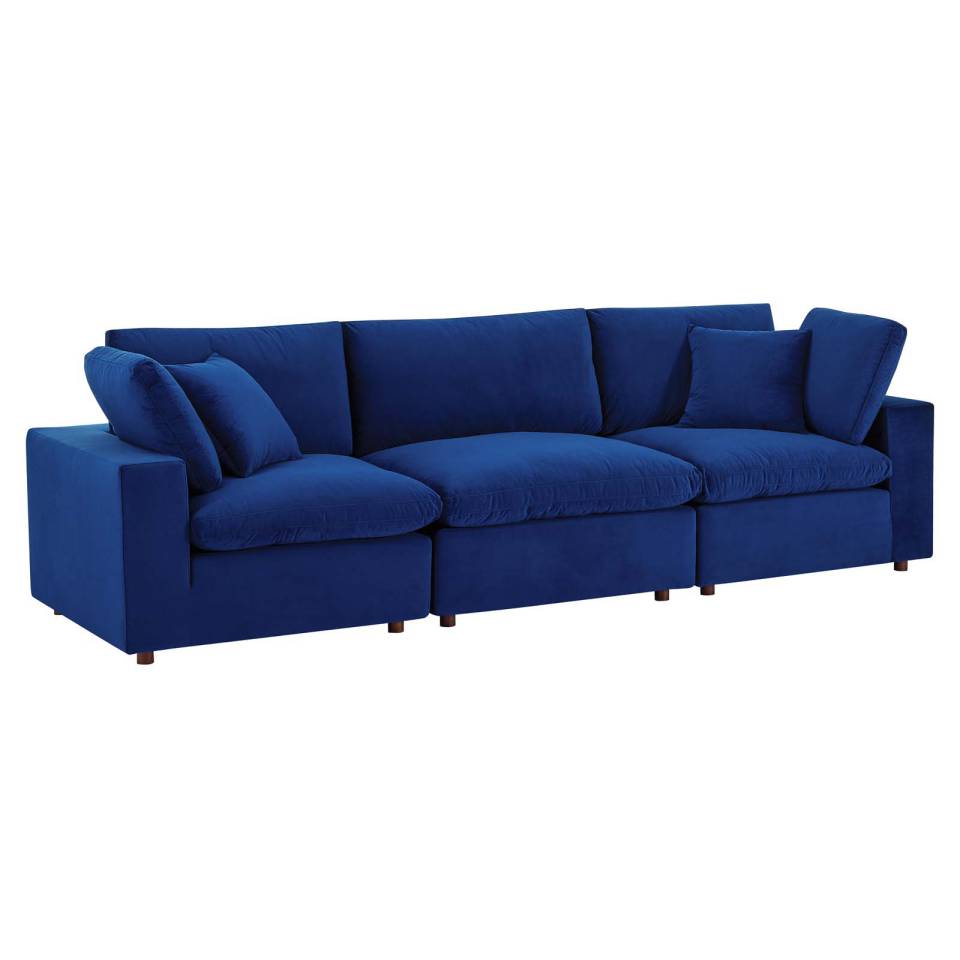 Modway Commix Down Filled Overstuffed Performance Velvet 3-Seater Sofa - EEI-4817 | Sofas | Modishstore - 14