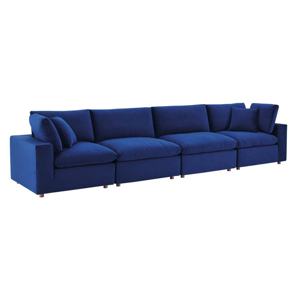 Modway Commix Down Filled Overstuffed Performance Velvet 4-Seater Sofa - EEI-4819 | Sofas | Modishstore - 15