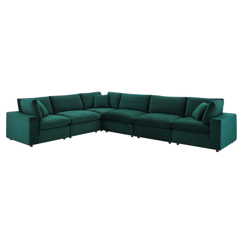 Commix Down Filled Overstuffed Performance Velvet 6-Piece Sectional Sofa By Modway | Sofas | Modishstore-12