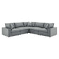 Modway Commix Down Filled Overstuffed Vegan Leather 5-Piece Sectional Sofa | Sofas | Modishstore-3