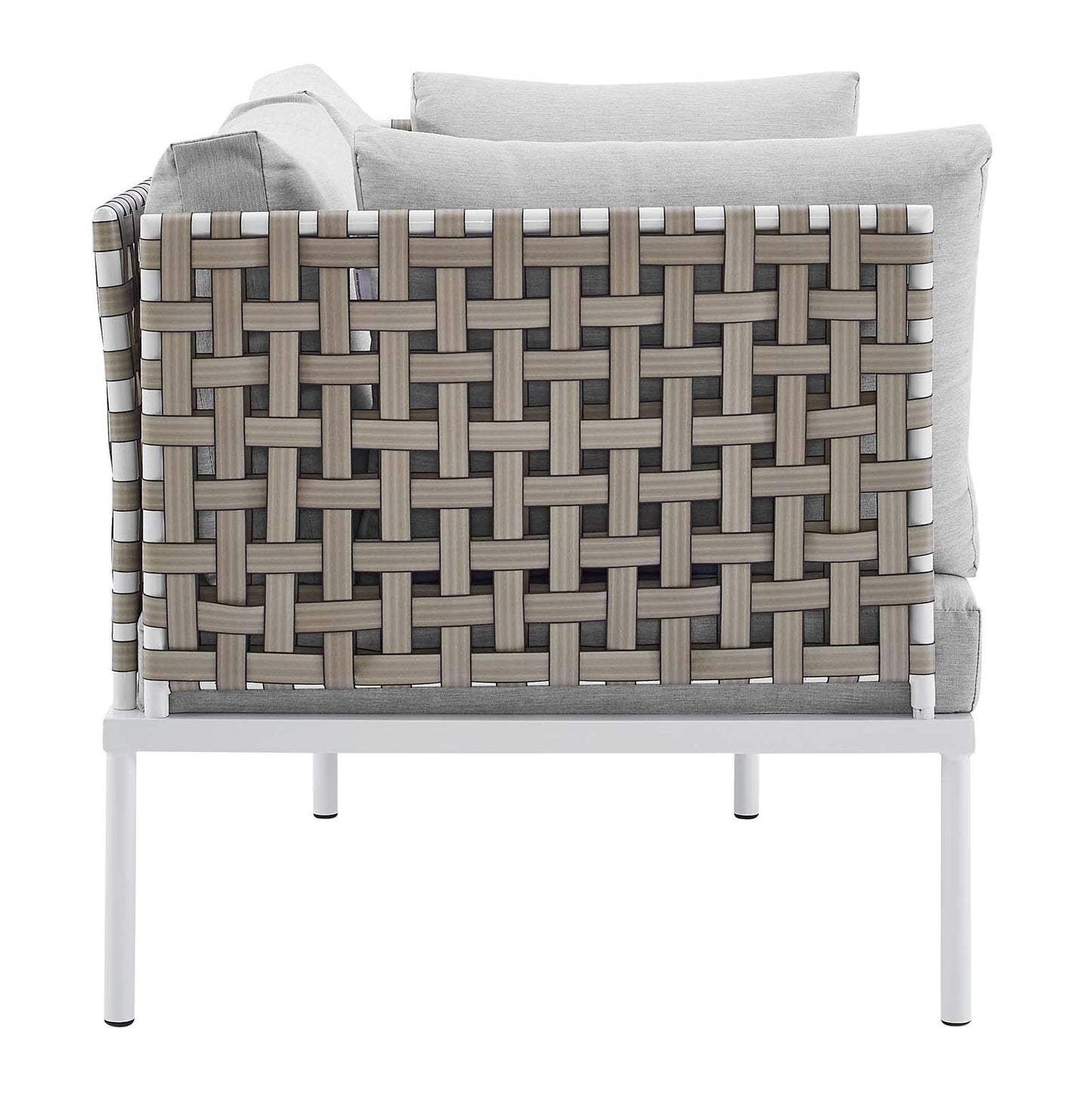 Modway Harmony 8-Piece Sunbrella® Basket Weave Outdoor Patio Aluminum Seating Set - EEI-4946 | Outdoor Sofas, Loveseats & Sectionals | Modishstore - 7