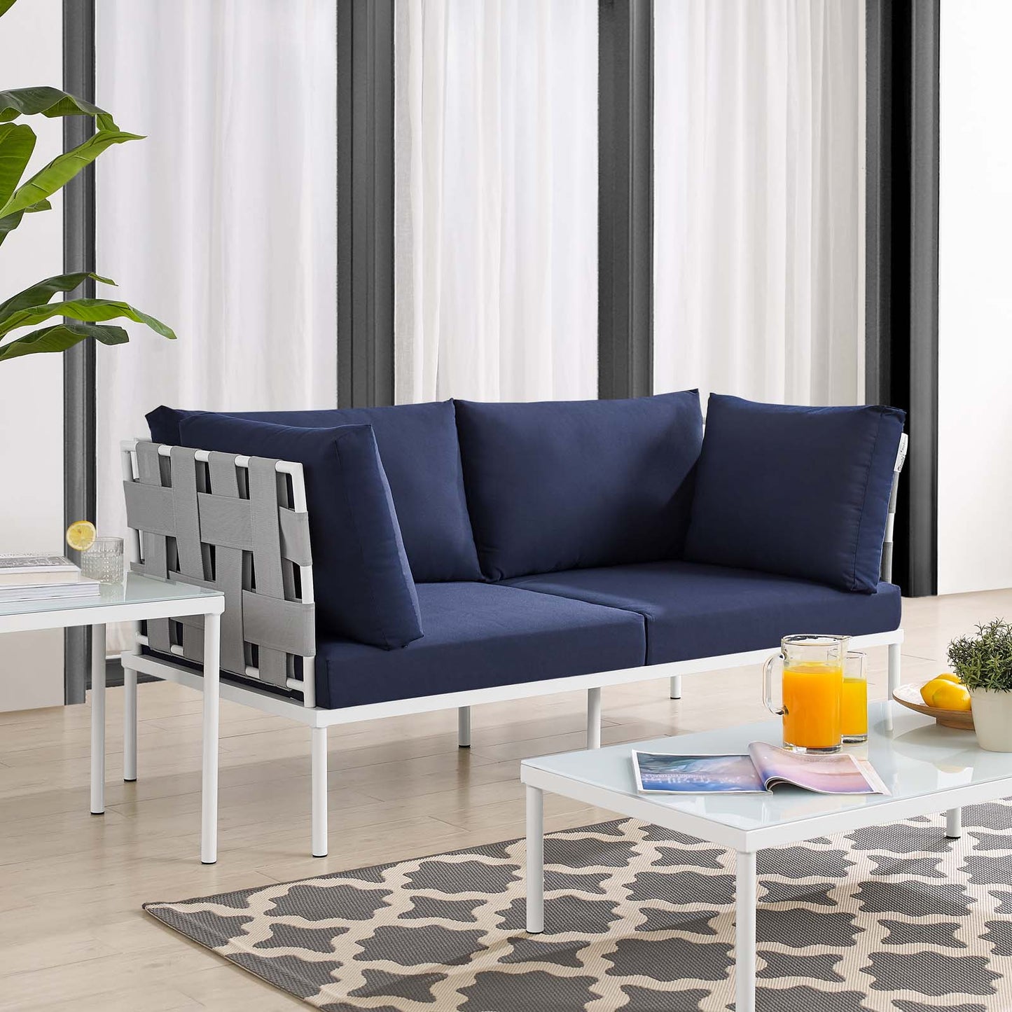 Harmony Sunbrella® Outdoor Patio Aluminum Loveseat By Modway - EEI-4964 | Outdoor Sofas, Loveseats & Sectionals | Modishstore - 16