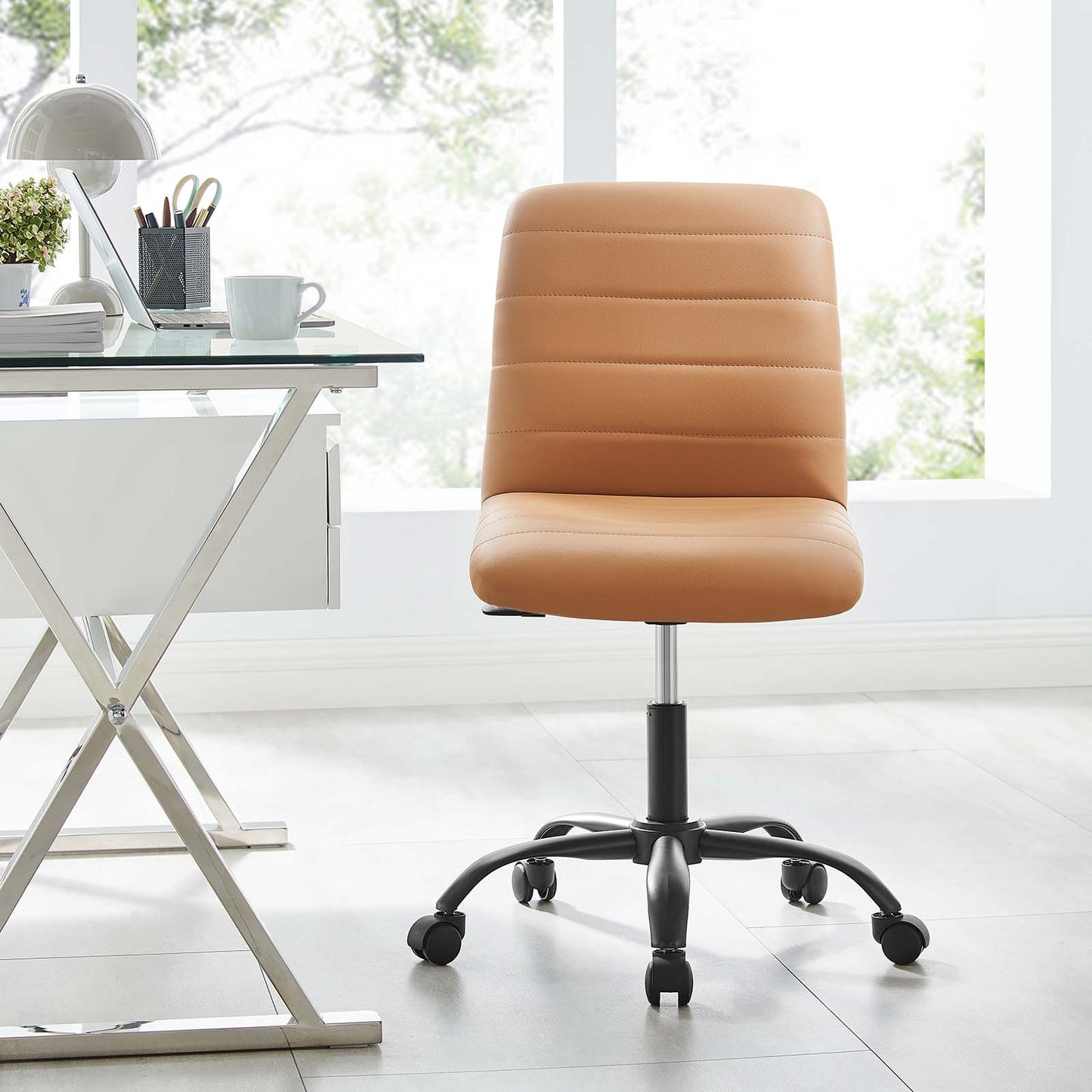 Ripple Armless Vegan Leather Office Chair By Modway - EEI-4974 | Office Chairs | Modishstore - 16