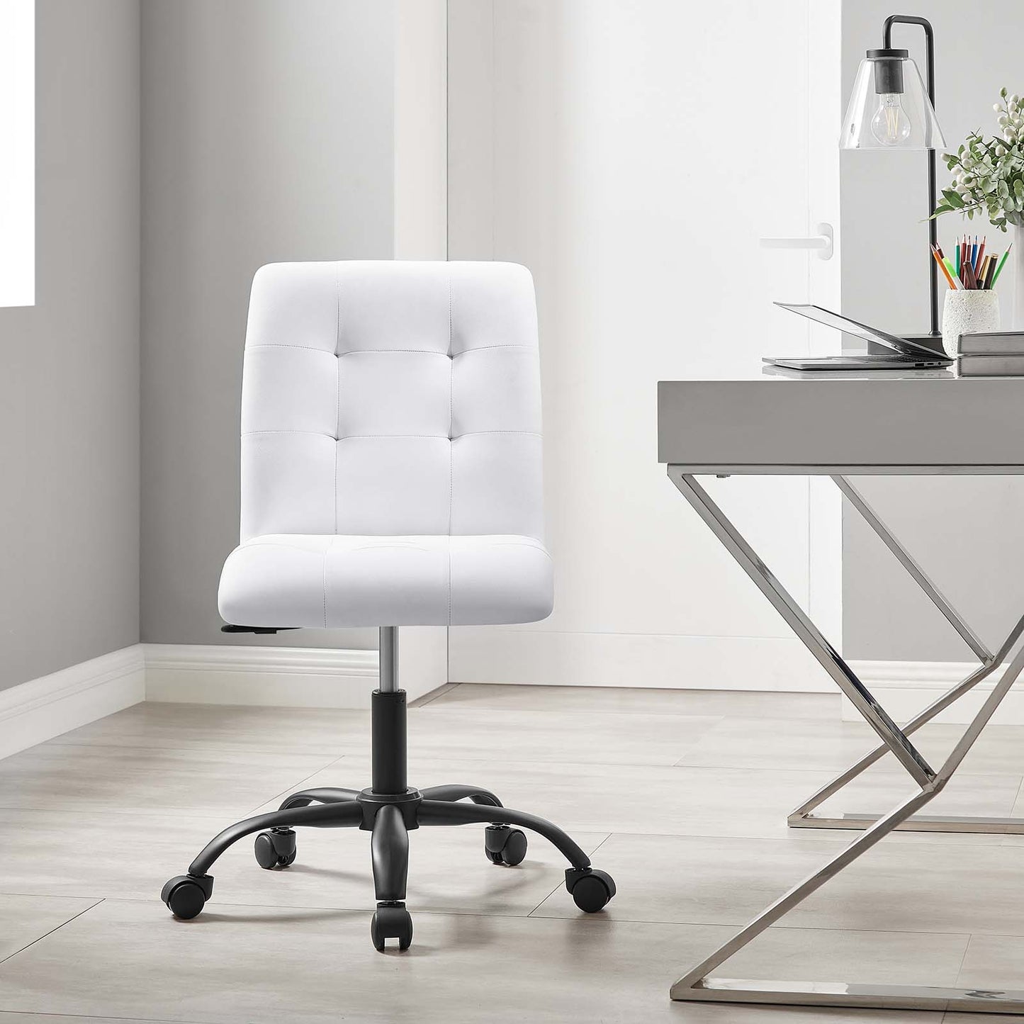 Prim Armless Vegan Leather Office Chair By Modway - EEI-4975 | Office Chairs | Modishstore - 24