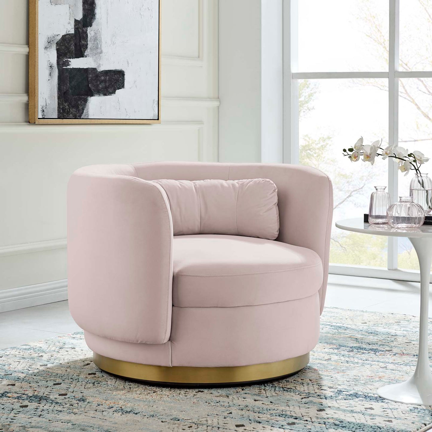 Relish Performance Velvet Performance Velvet Swivel Chair By Modway - EEI-4999 | Armchairs | Modishstore - 21