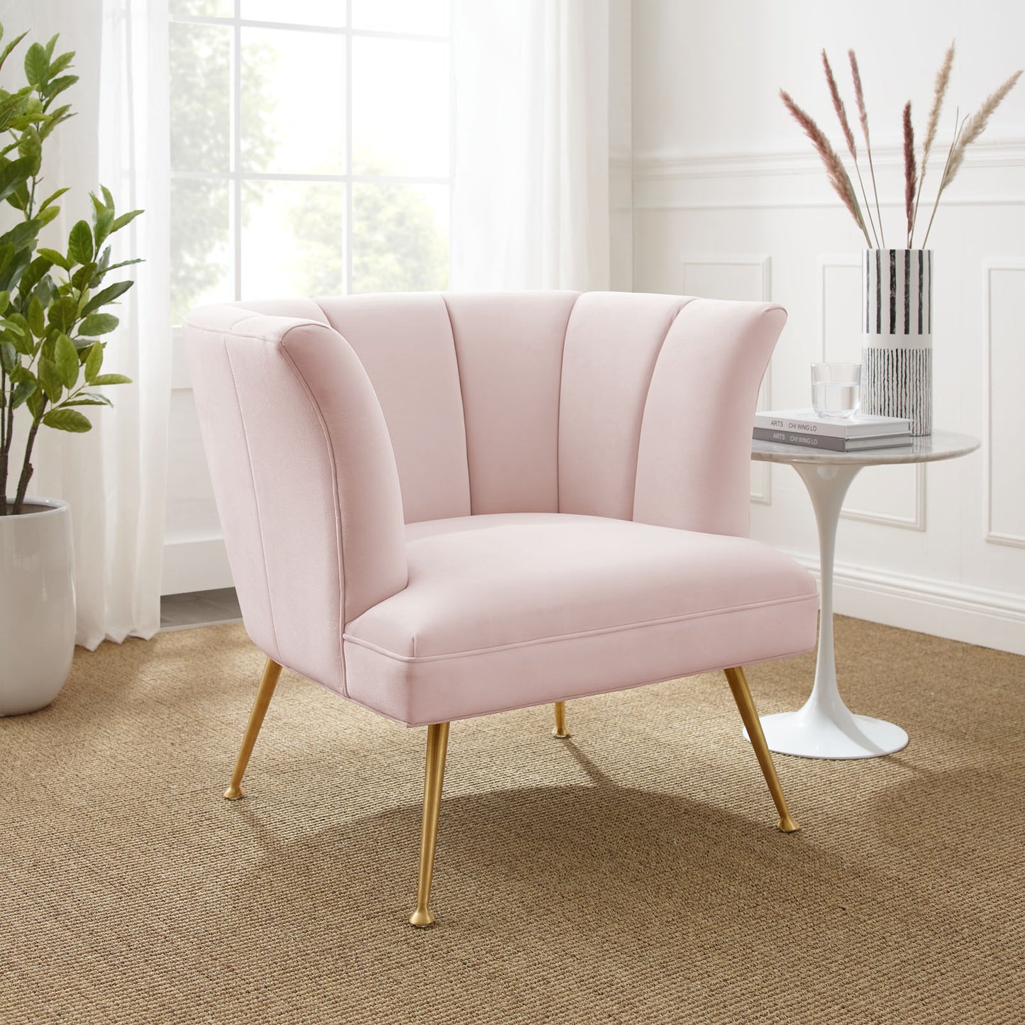 Veronica Channel Tufted Performance Velvet Armchair By Modway - EEI-5023 | Armchairs | Modishstore - 24