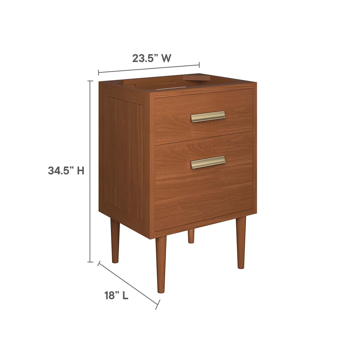 Cassia 24" Teak Wood Bathroom Vanity Cabinet (Sink Basin Not Included) By Modway - EEI-5082 | Bathroom Accessories | Modishstore - 9