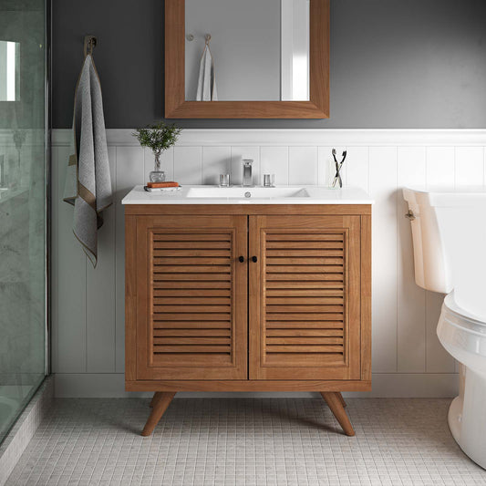 Birdie 36" Teak Wood Bathroom Vanity Cabinet (Sink Basin Not Included) By Modway - EEI-5087 | Bathroom Accessories | Modishstore
