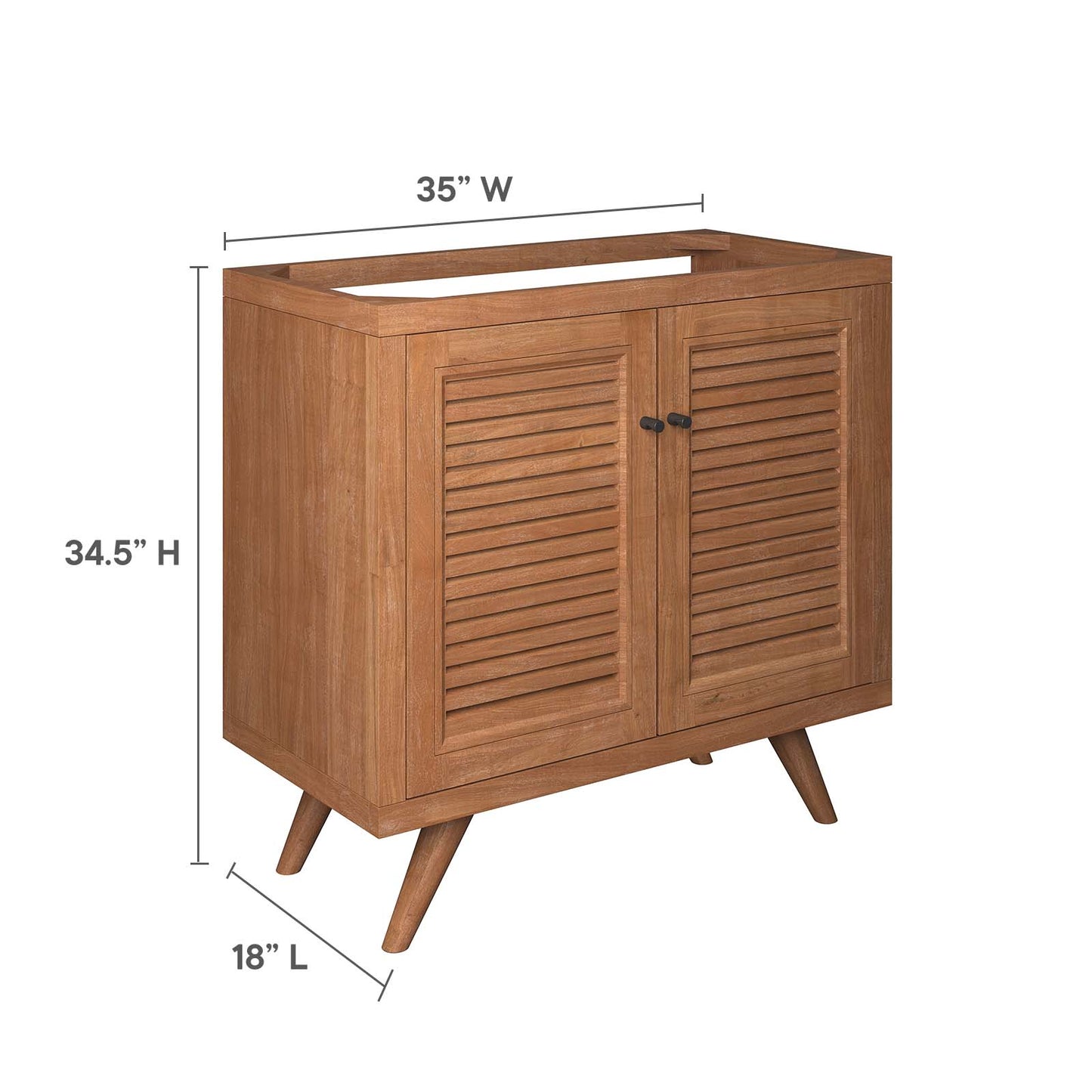 Birdie 36" Teak Wood Bathroom Vanity Cabinet (Sink Basin Not Included) By Modway - EEI-5087 | Bathroom Accessories | Modishstore - 9
