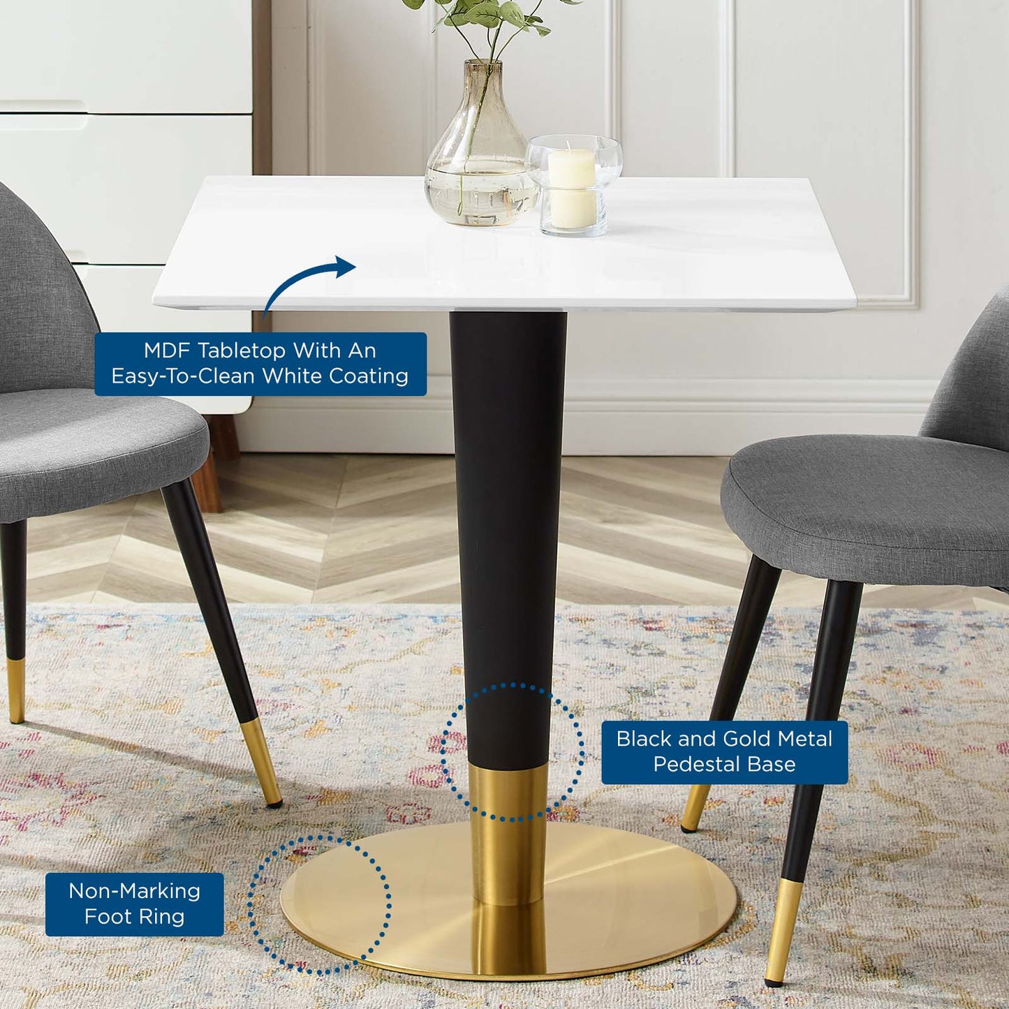 Zinque 28" Square Dining Table By Modway - EEI-5119 | Dining Tables | Modishstore - 5